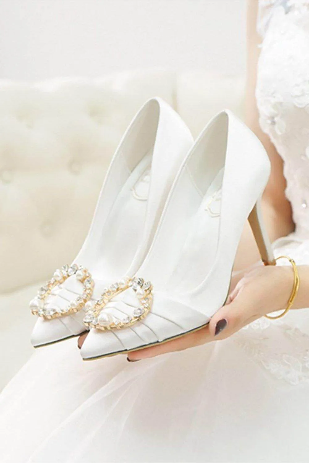 Stiletto Heel 9cm Satin Heels Bridal Shoes CK0125