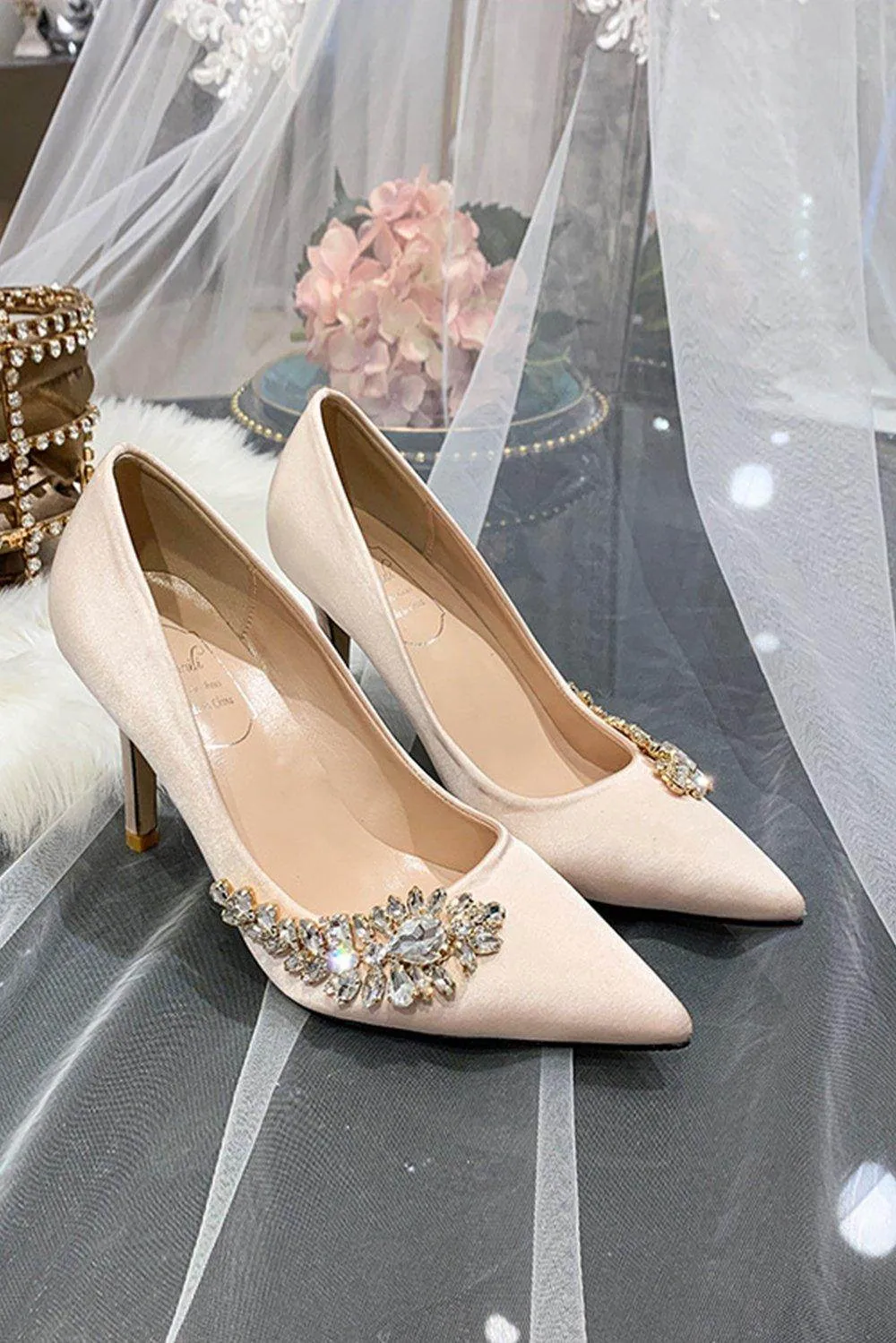 Stiletto Heel 9cm Satin Heels Bridal Shoes CK0129