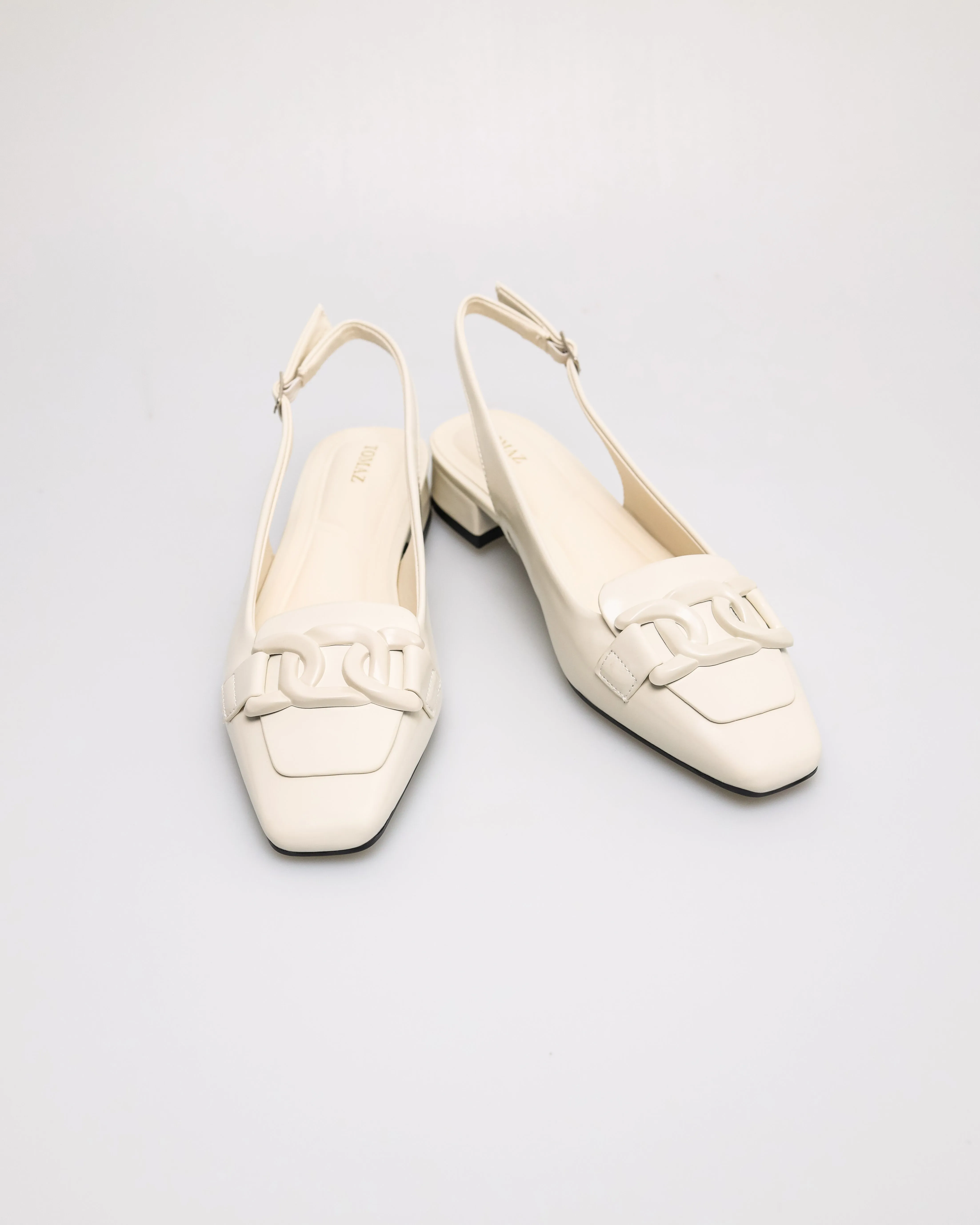 Tomaz FL097 Ladies Chain Slingback Low Heels