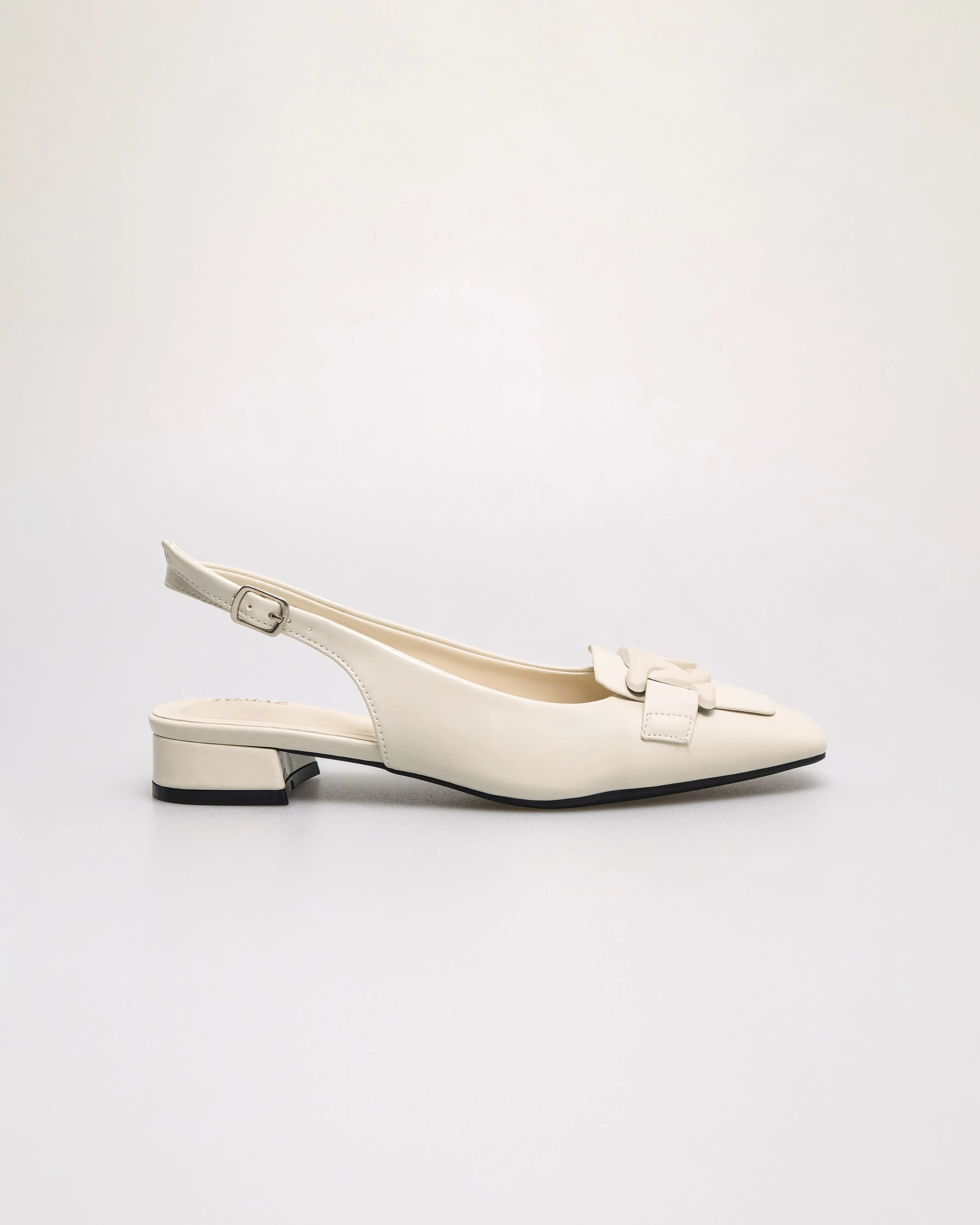 Tomaz FL097 Ladies Chain Slingback Low Heels