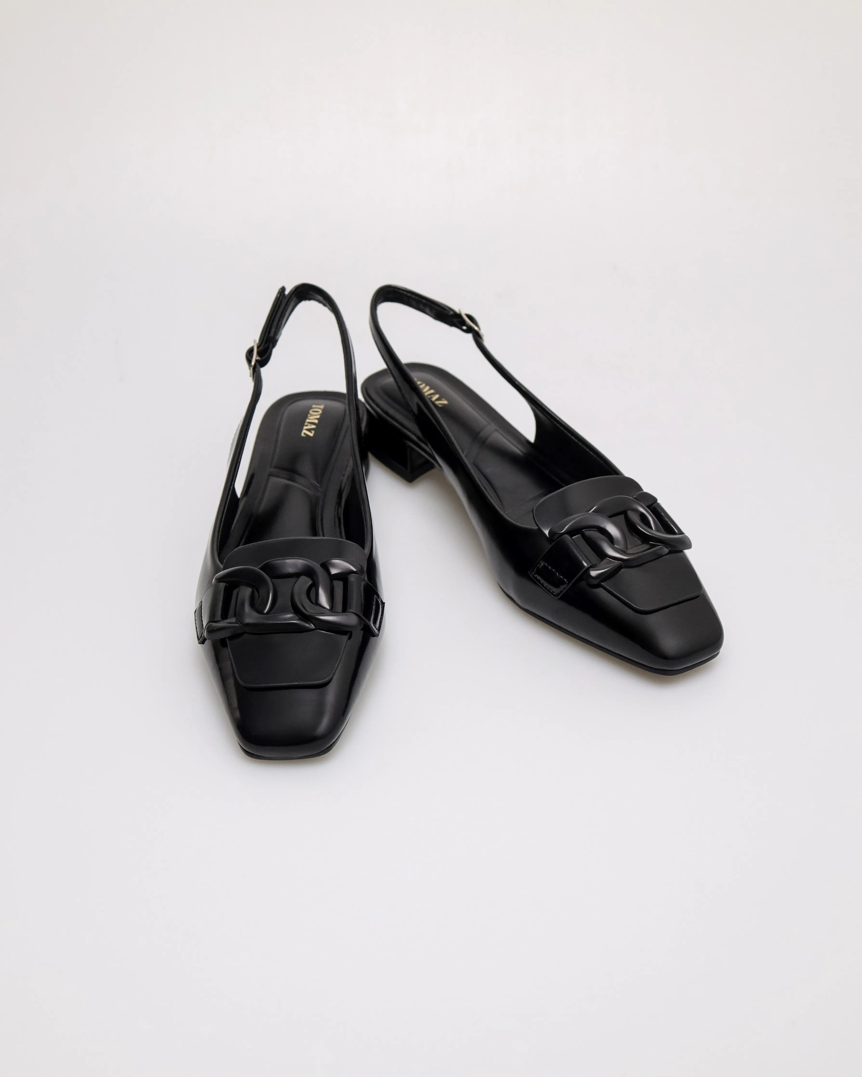 Tomaz FL097 Ladies Chain Slingback Low Heels