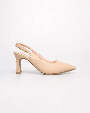 Tomaz NN354 Ladies Pointy Slingback Heels (Beige)