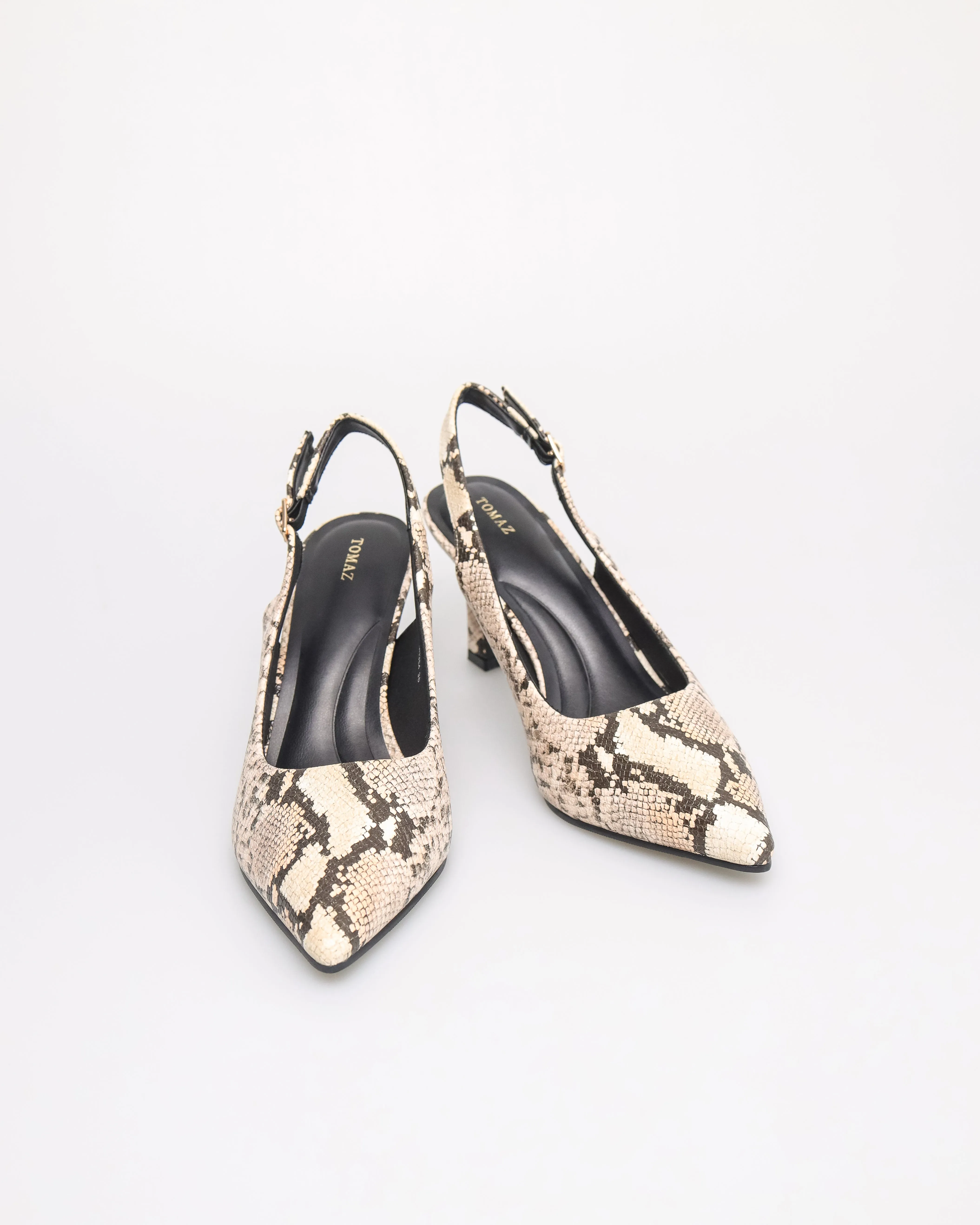 Tomaz NN354 Ladies Pointy Slingback Heels (Snake)