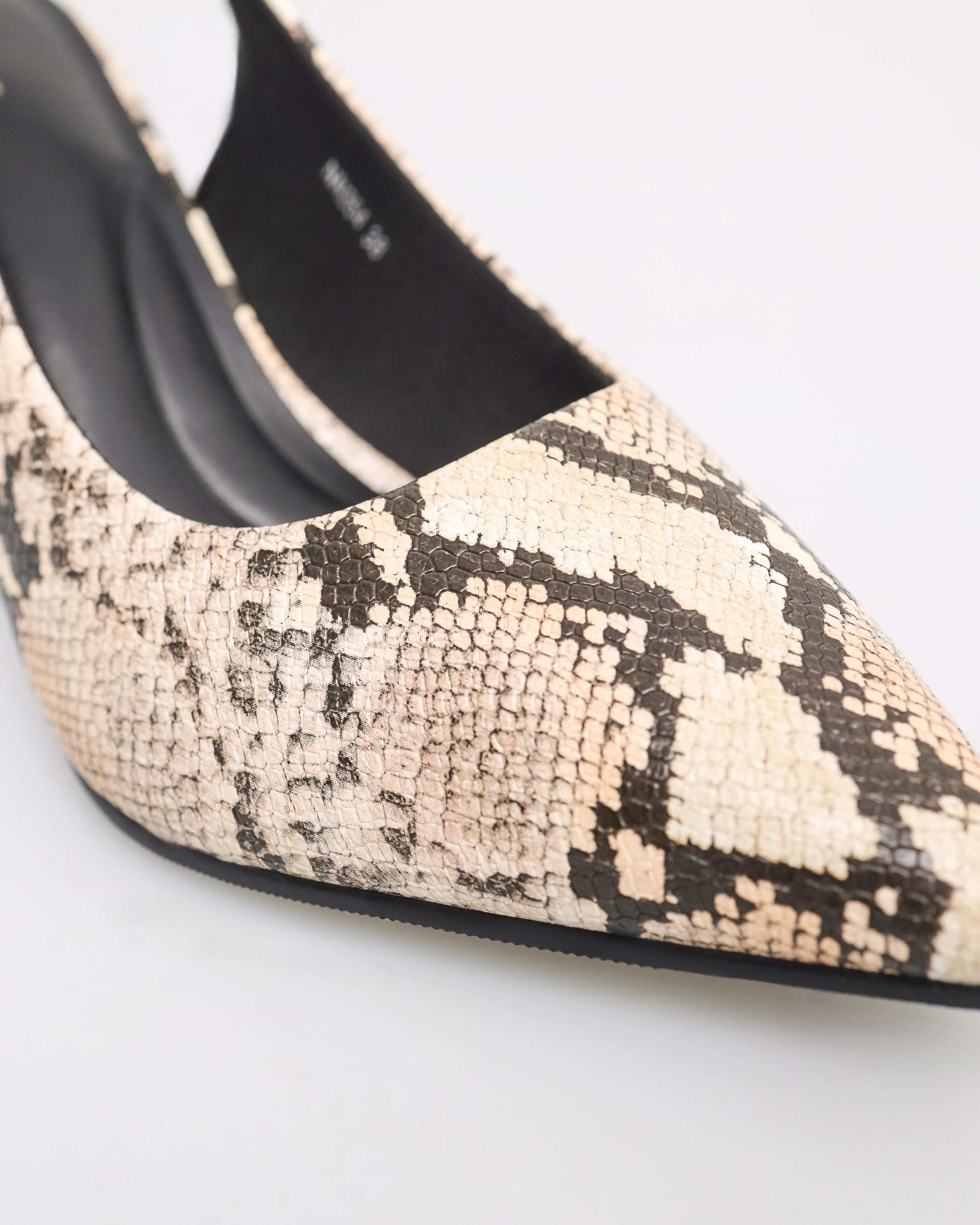 Tomaz NN354 Ladies Pointy Slingback Heels (Snake)