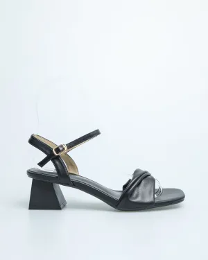 Tomaz YX109 Ladies Knotted Strap Slingback Heels (Black)