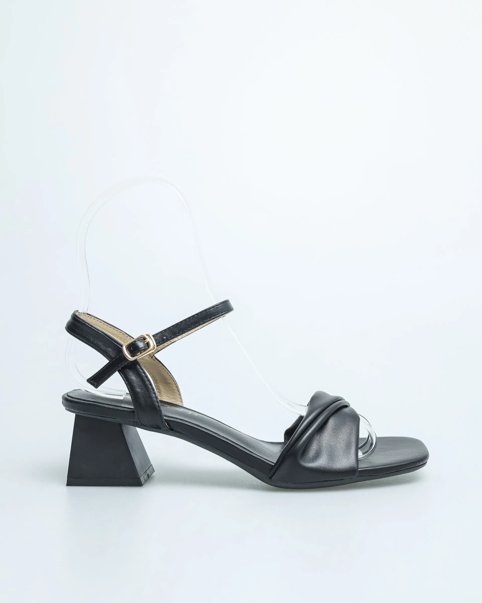 Tomaz YX109 Ladies Knotted Strap Slingback Heels (Black)