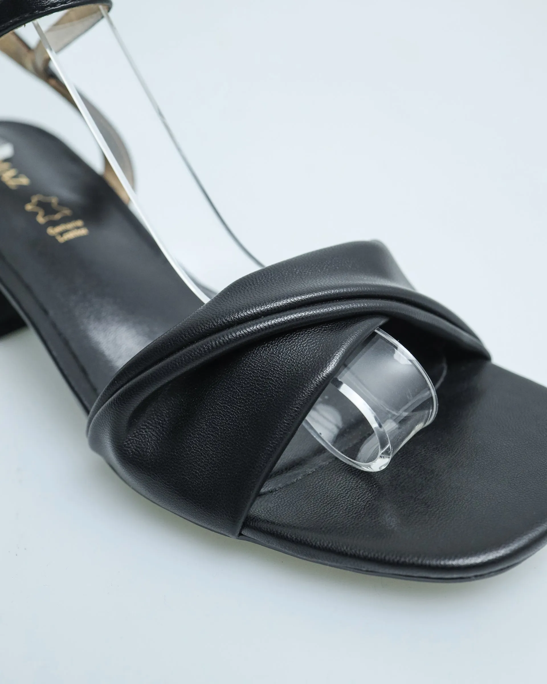 Tomaz YX109 Ladies Knotted Strap Slingback Heels (Black)