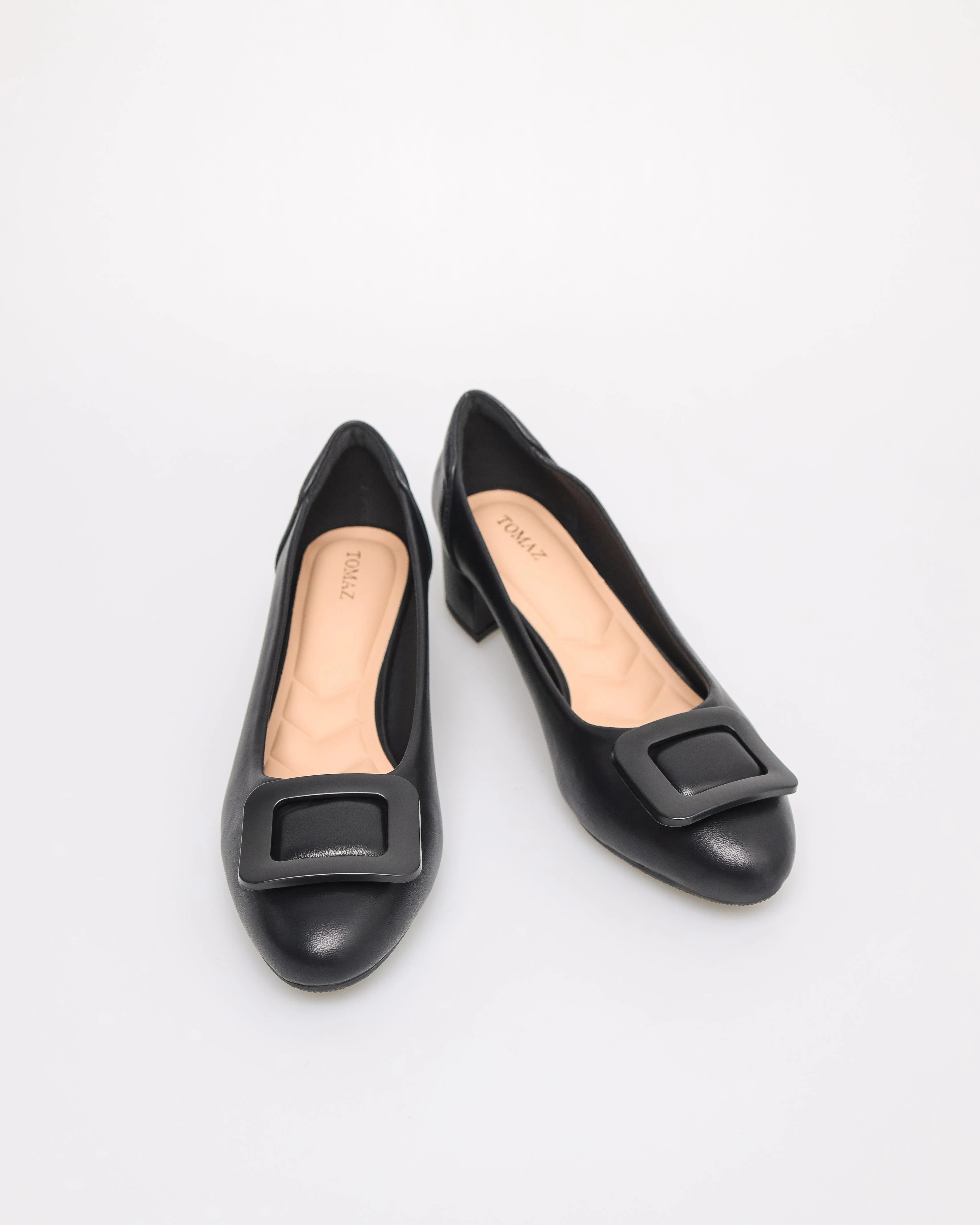 Tomaz YX177 Ladies Squared Buckle Heels