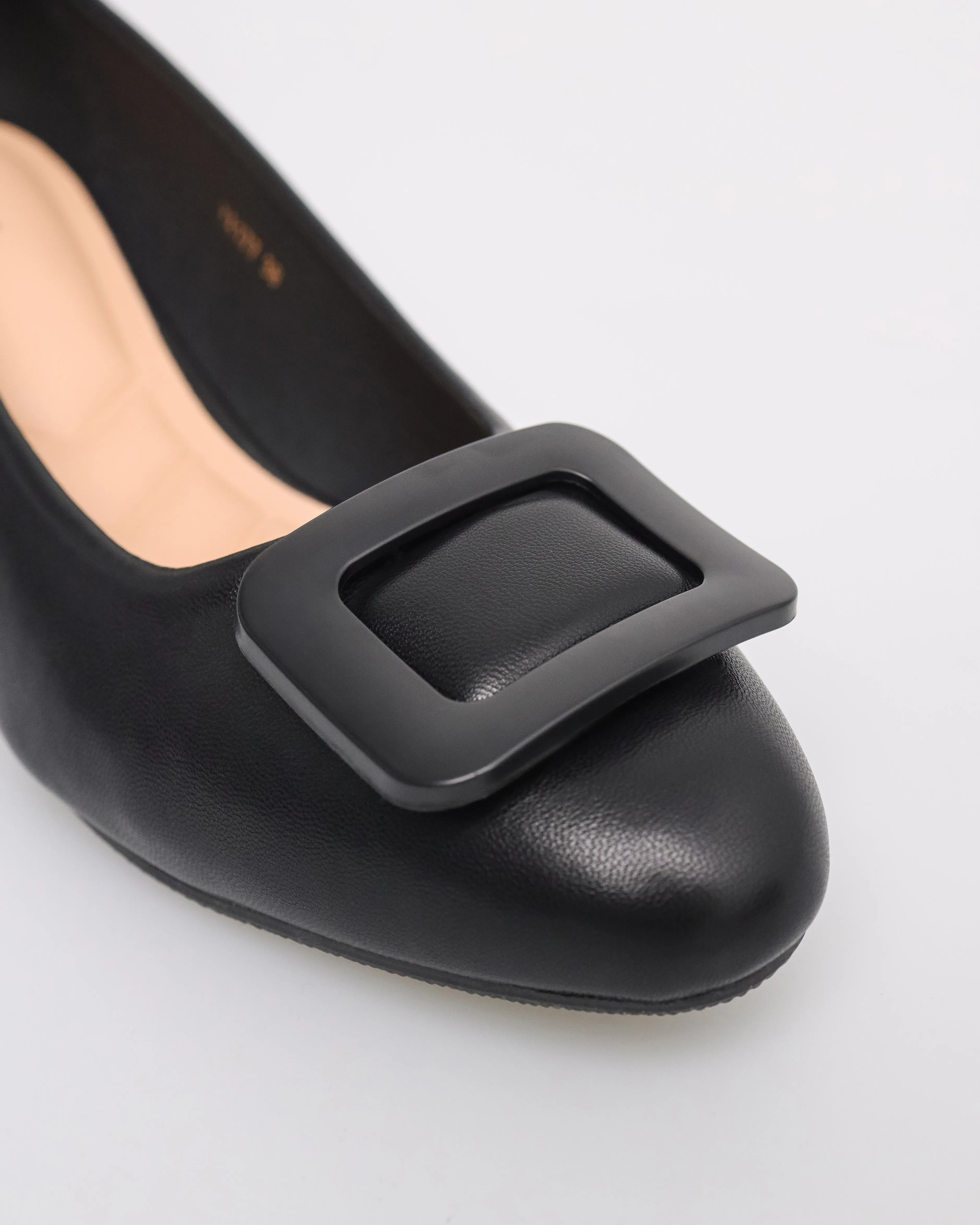 Tomaz YX177 Ladies Squared Buckle Heels
