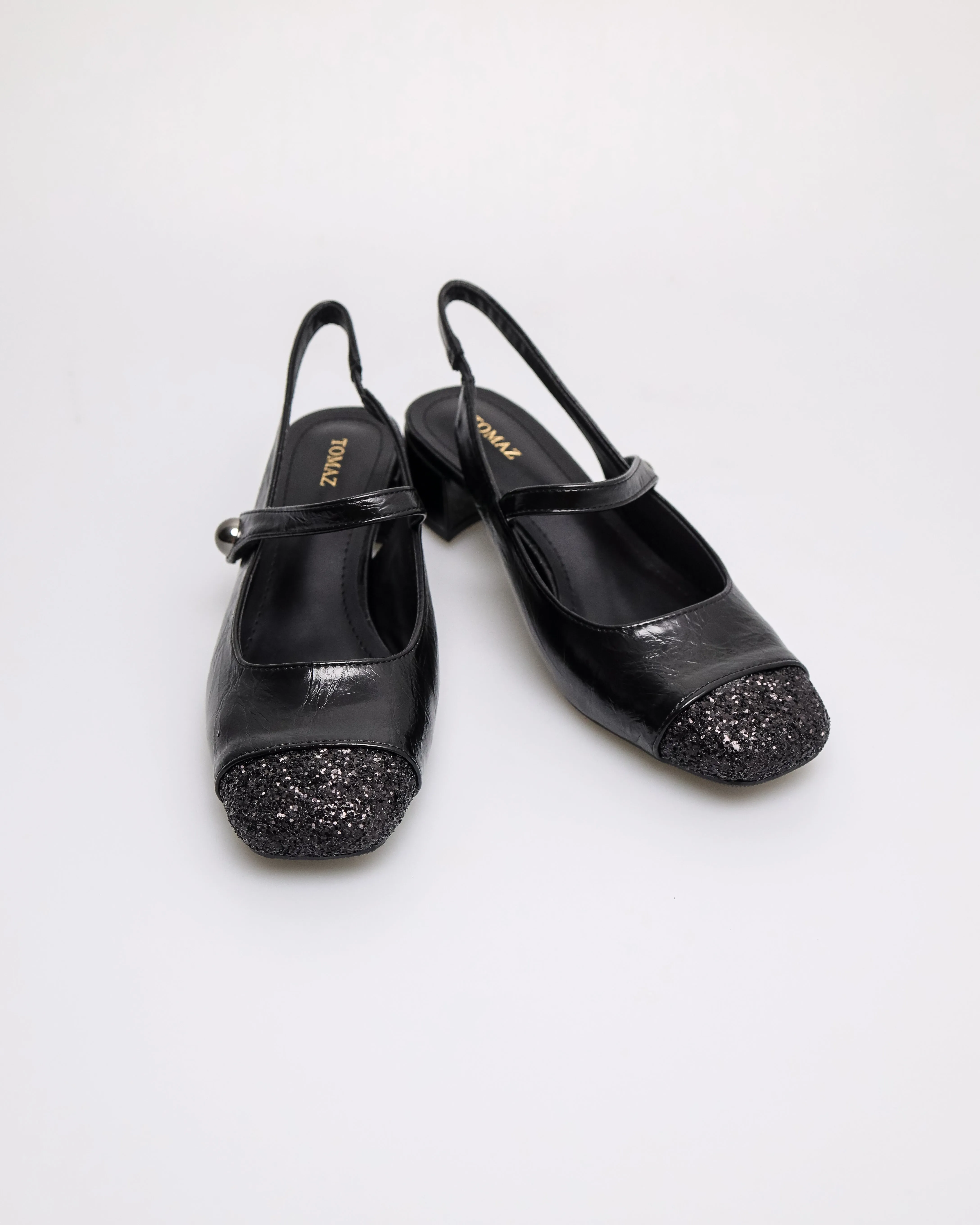 Tomaz YX239 Ladies Glitter Toe Heels