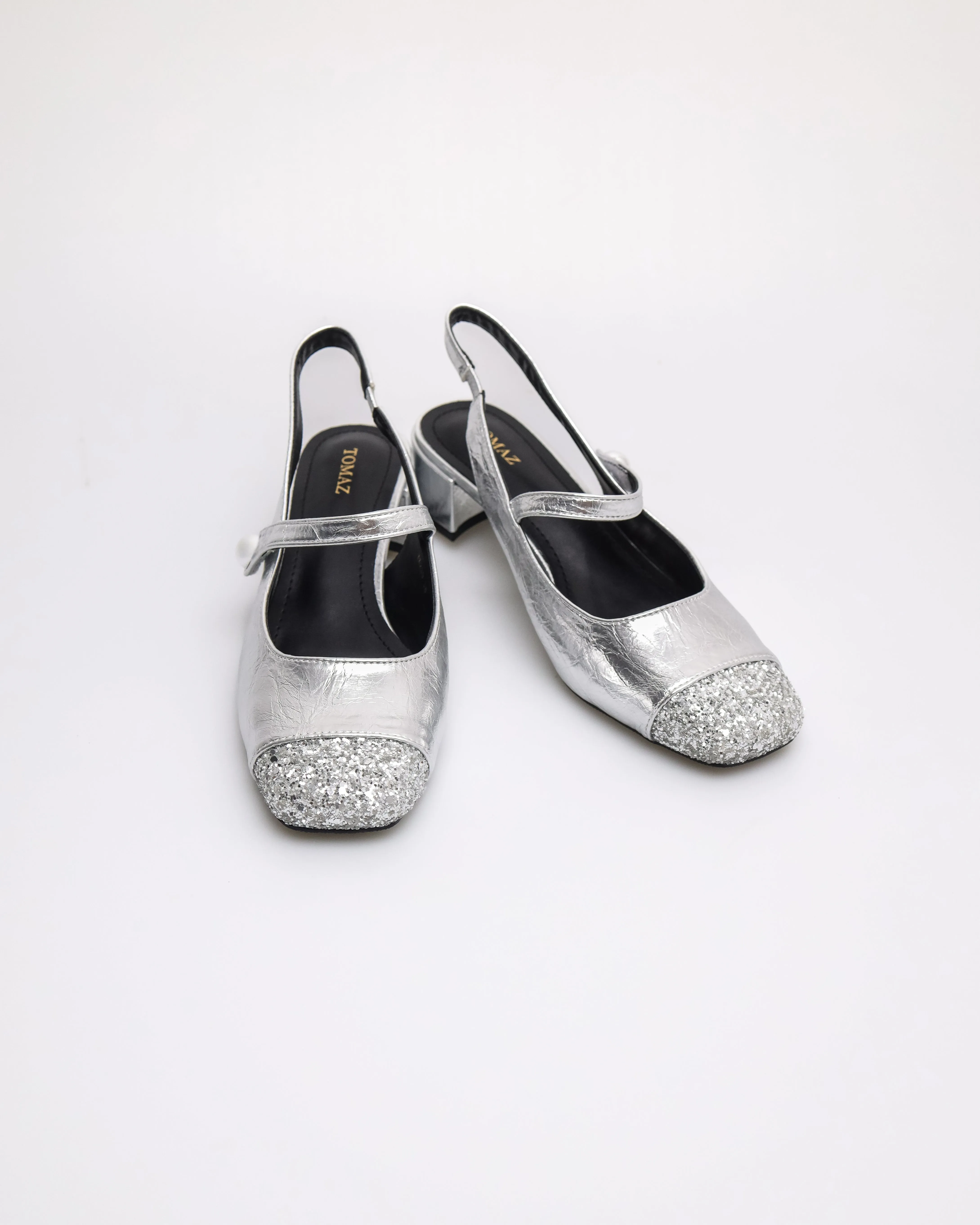 Tomaz YX239 Ladies Glitter Toe Heels