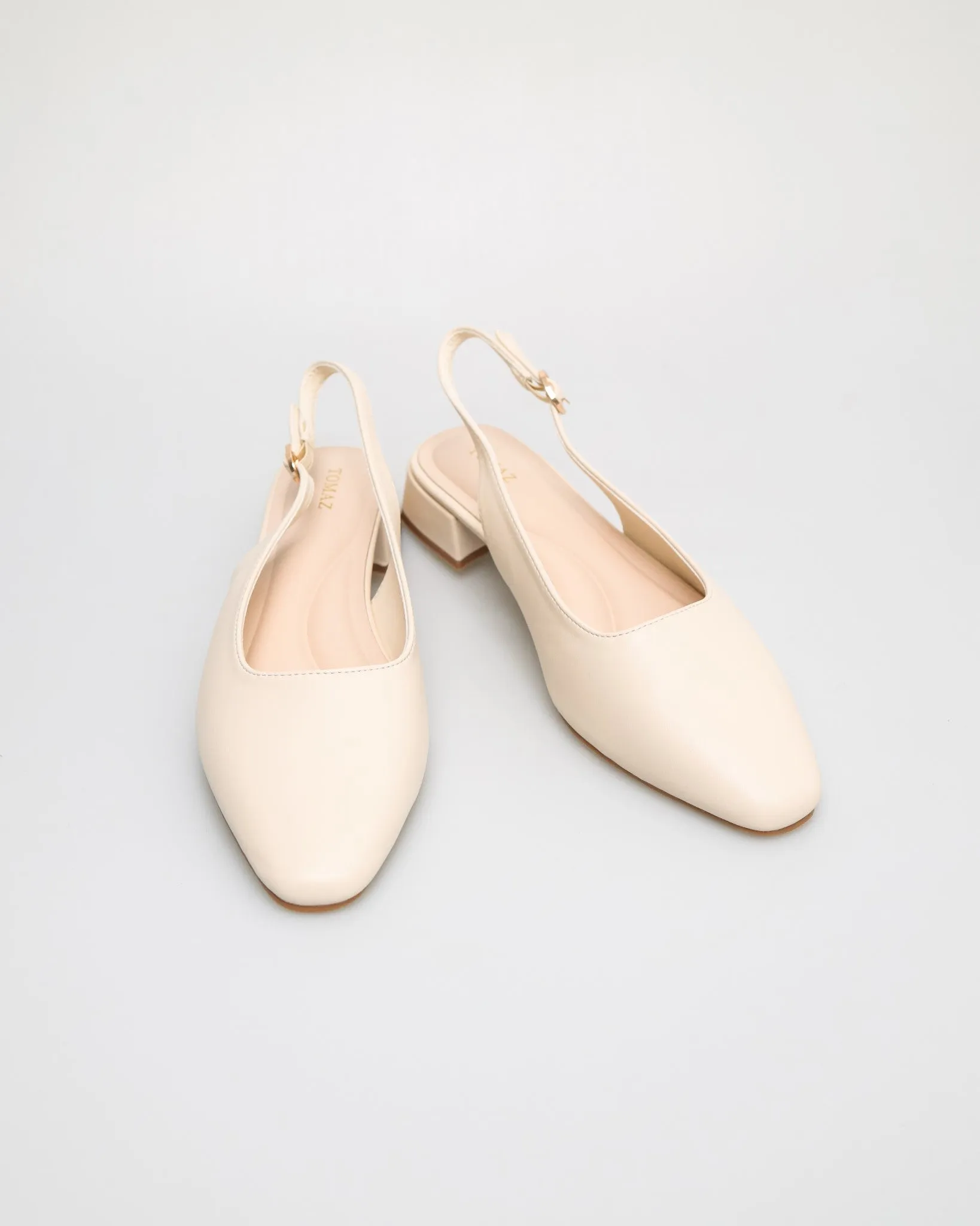 Tomaz YX245 Ladies Golden Buckle Slingback