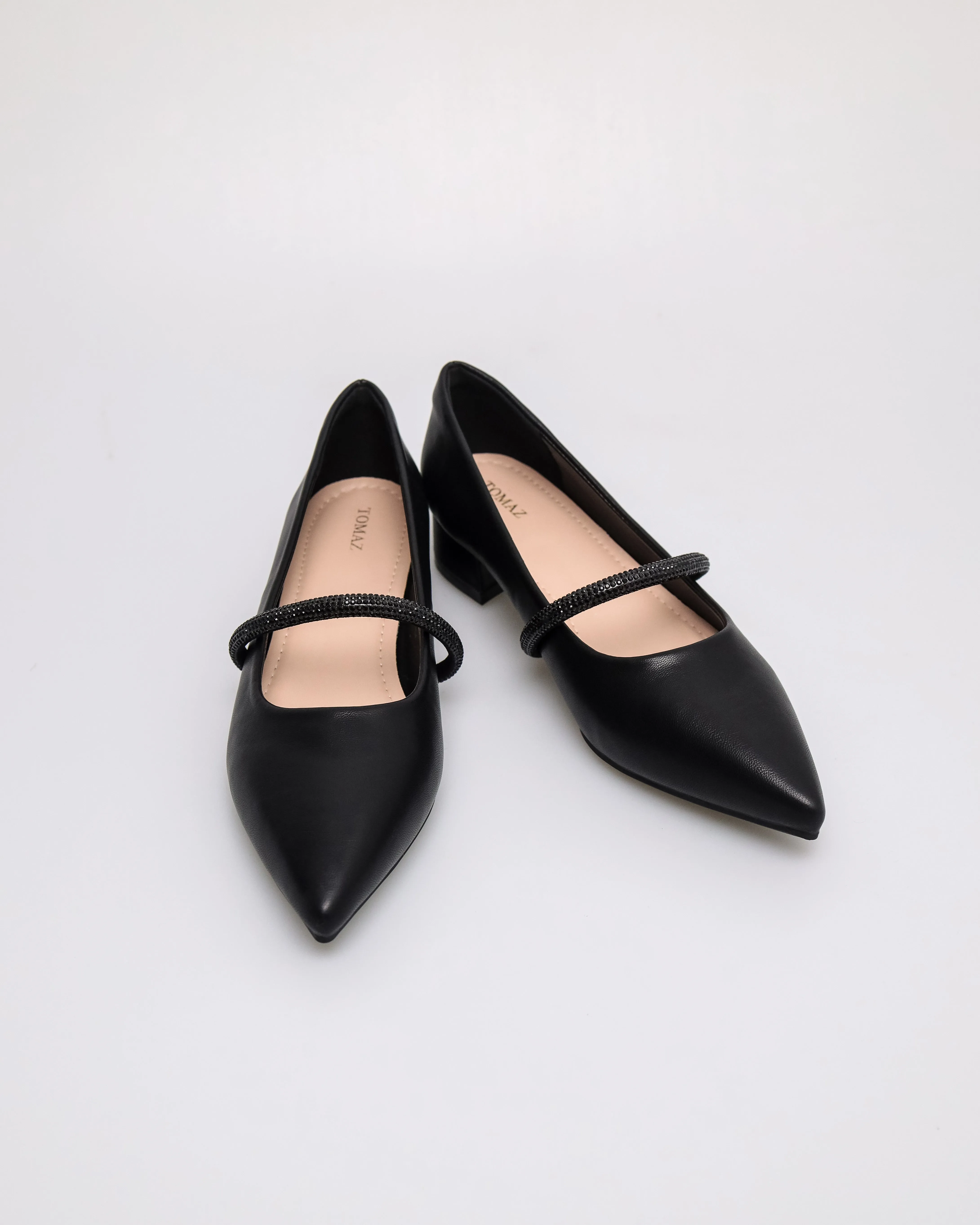 Tomaz YX248 Ladies Glitter Noir Heels