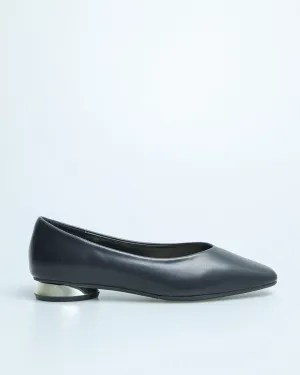 Tomaz YX86 Ladies Pointed Low Heels  (Black)