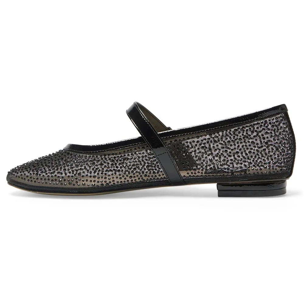 Topaz Flat in Black Patent