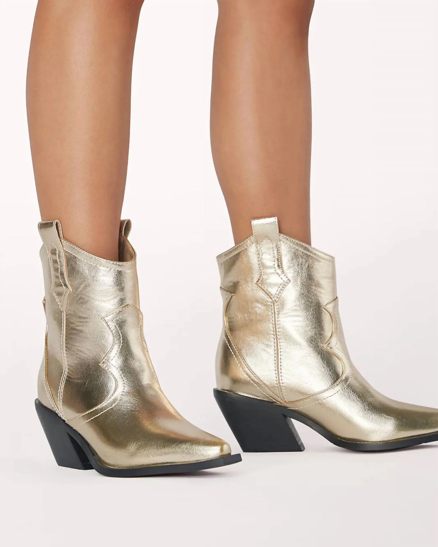 Ulira Metallic Booties In Gold