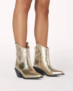 Ulira Metallic Booties In Gold