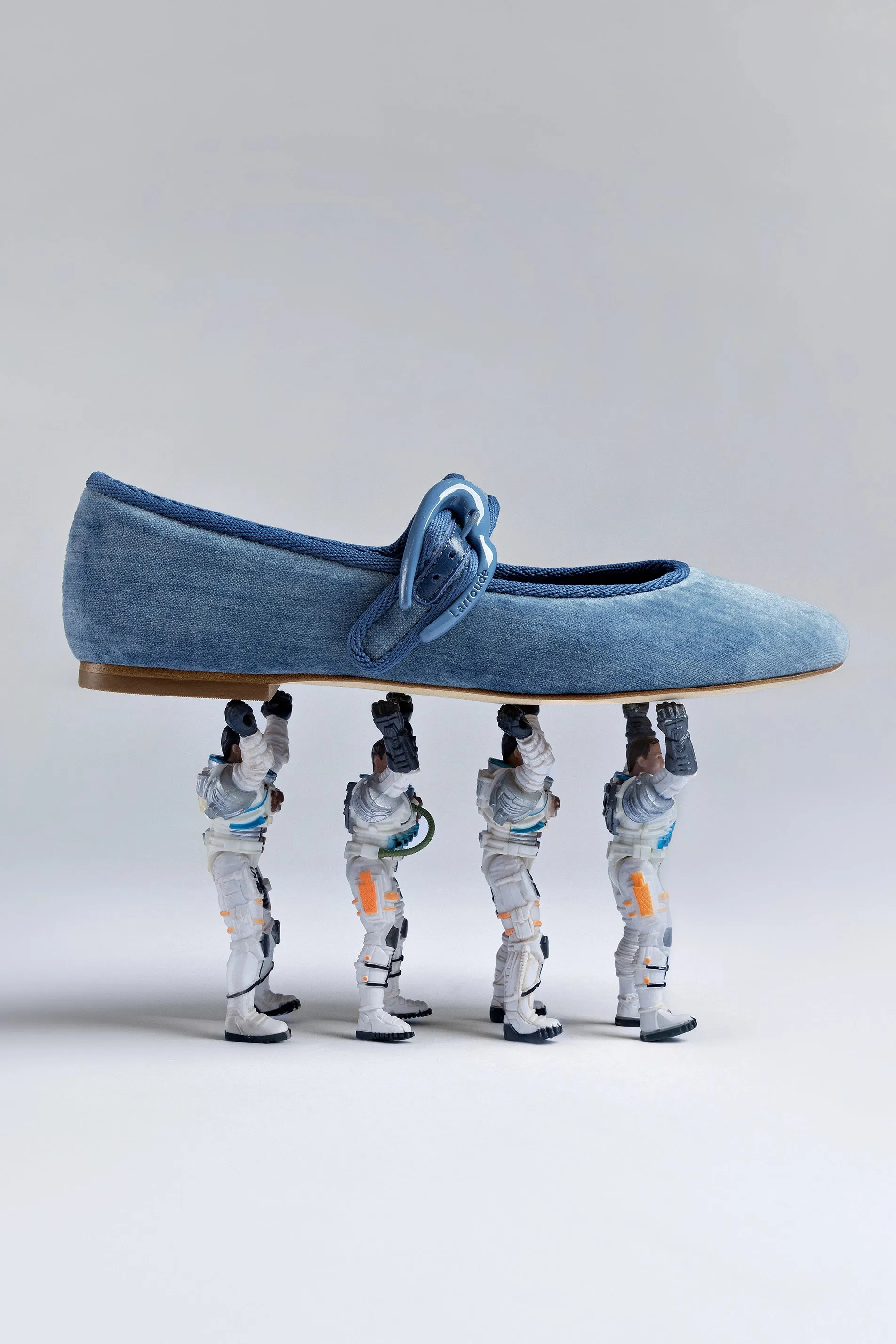 Verona Ballet Flat In French Blue Velvet