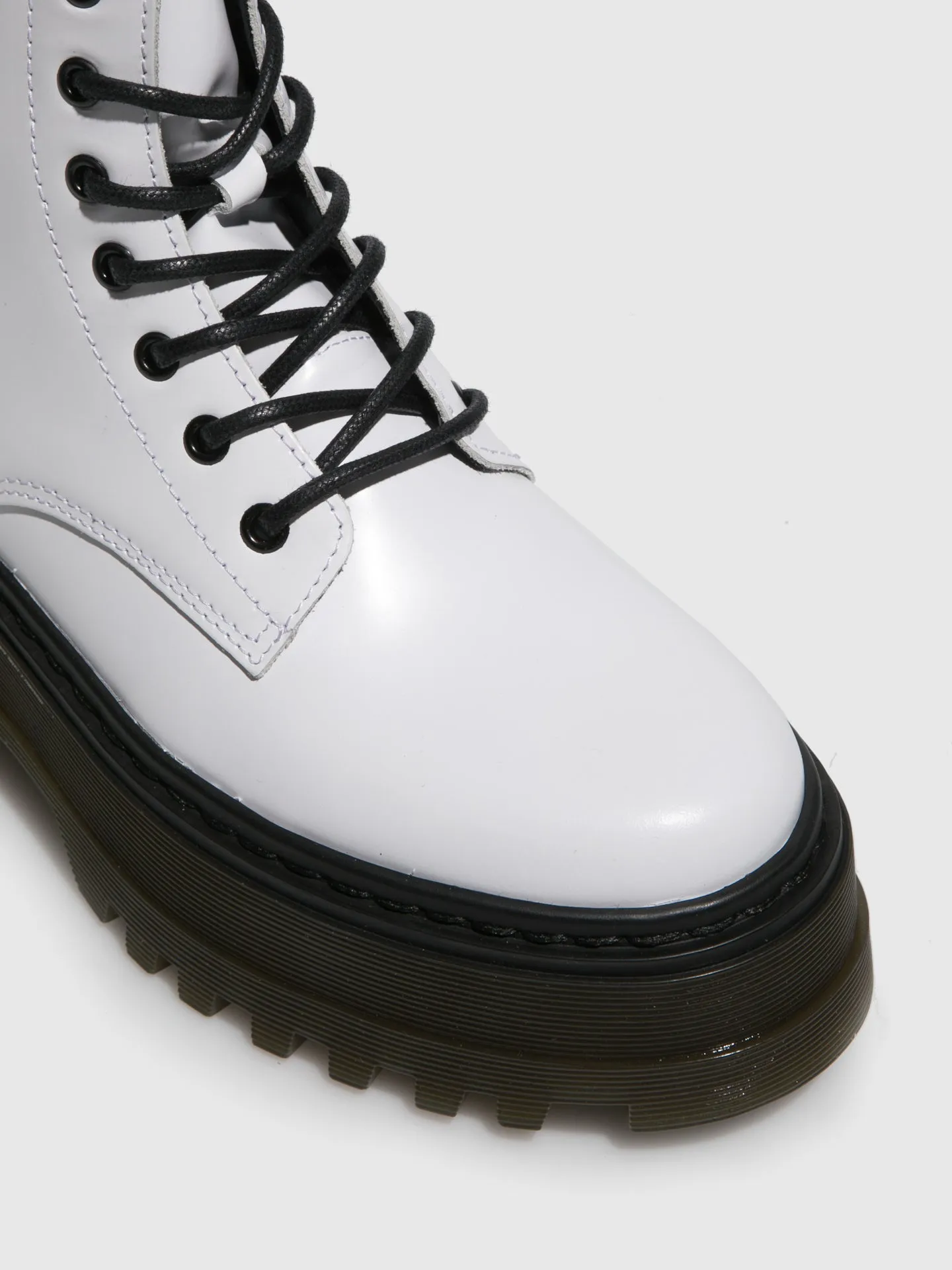 White Lace-up Boots