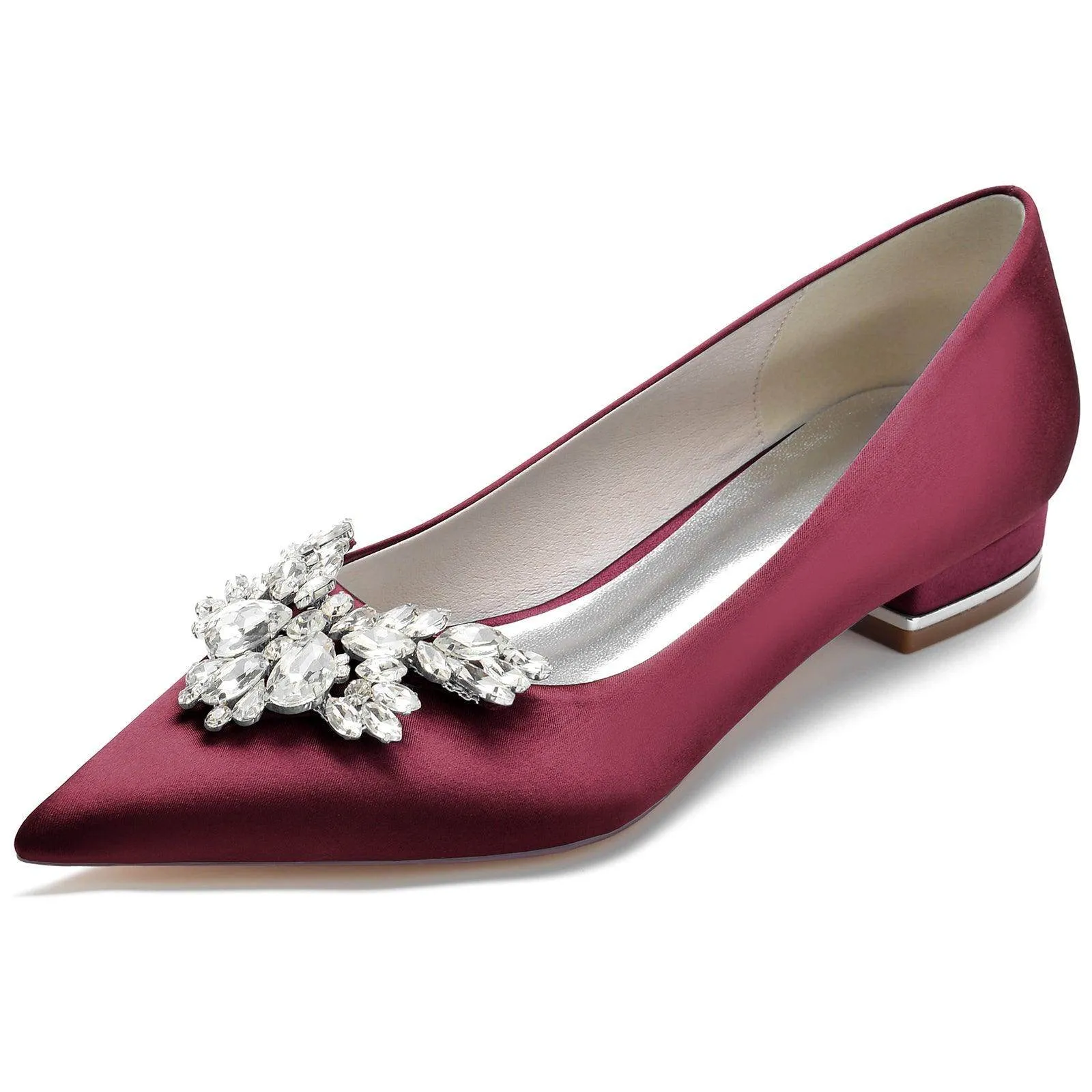White Satin Pointy Shoes CK0279