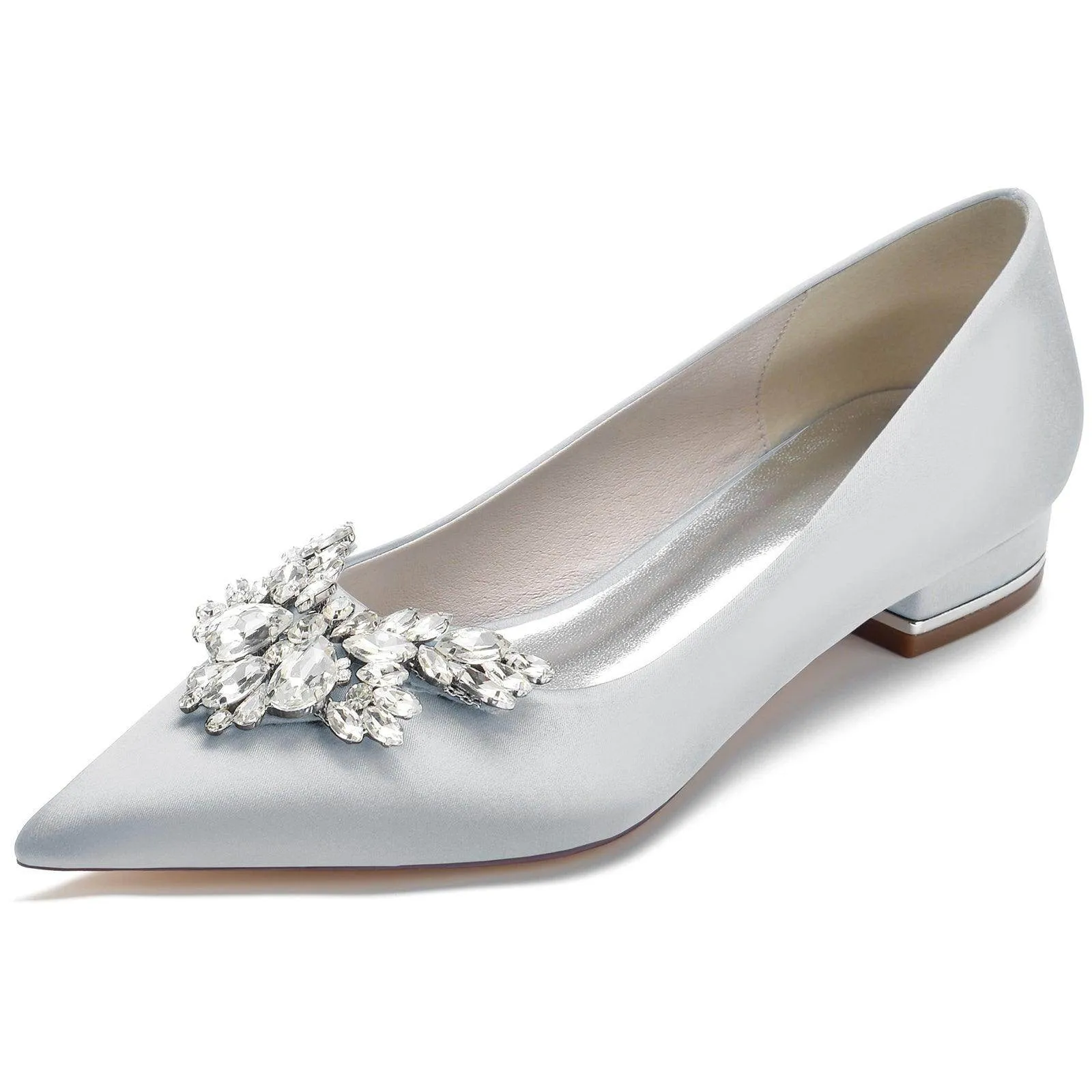 White Satin Pointy Shoes CK0279