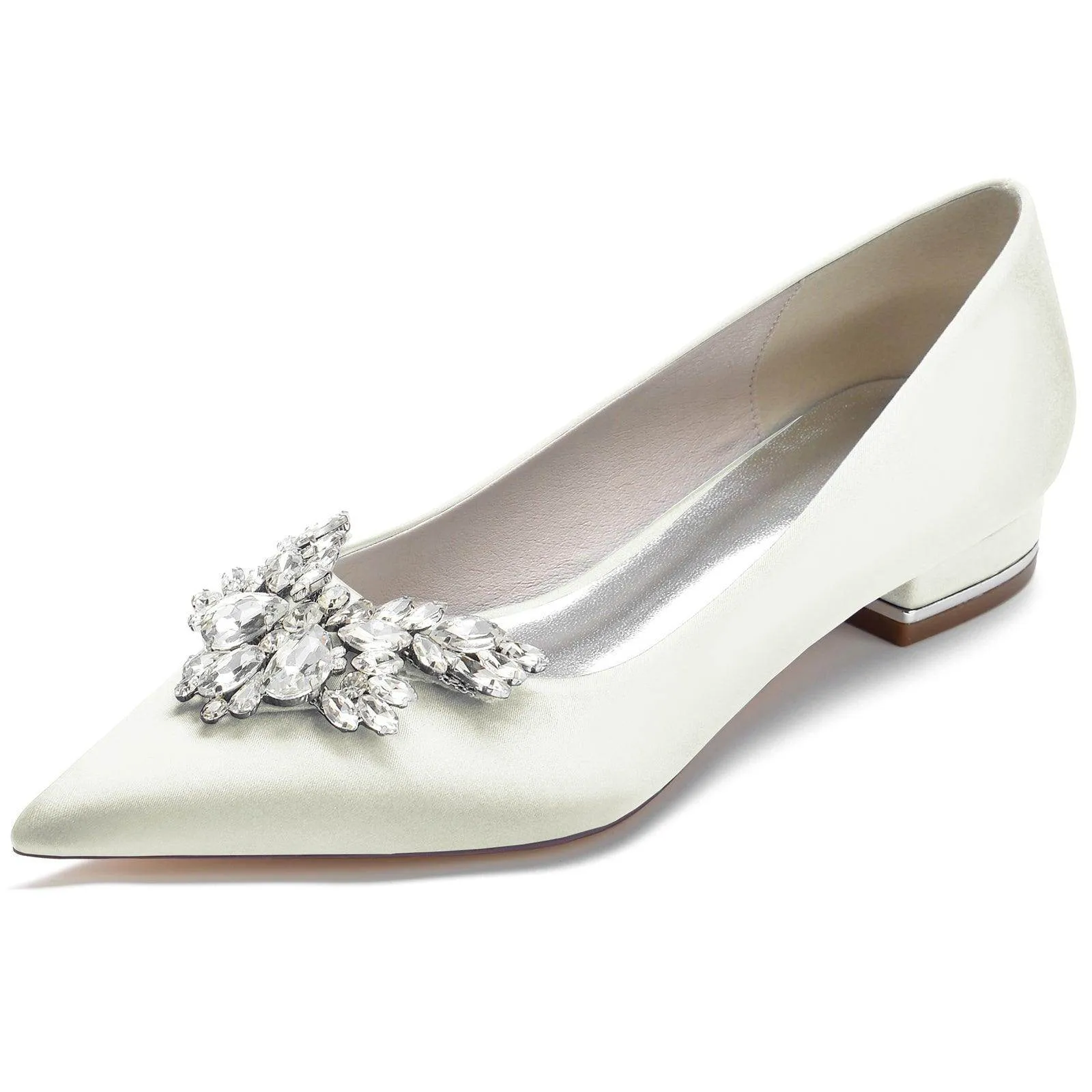 White Satin Pointy Shoes CK0279