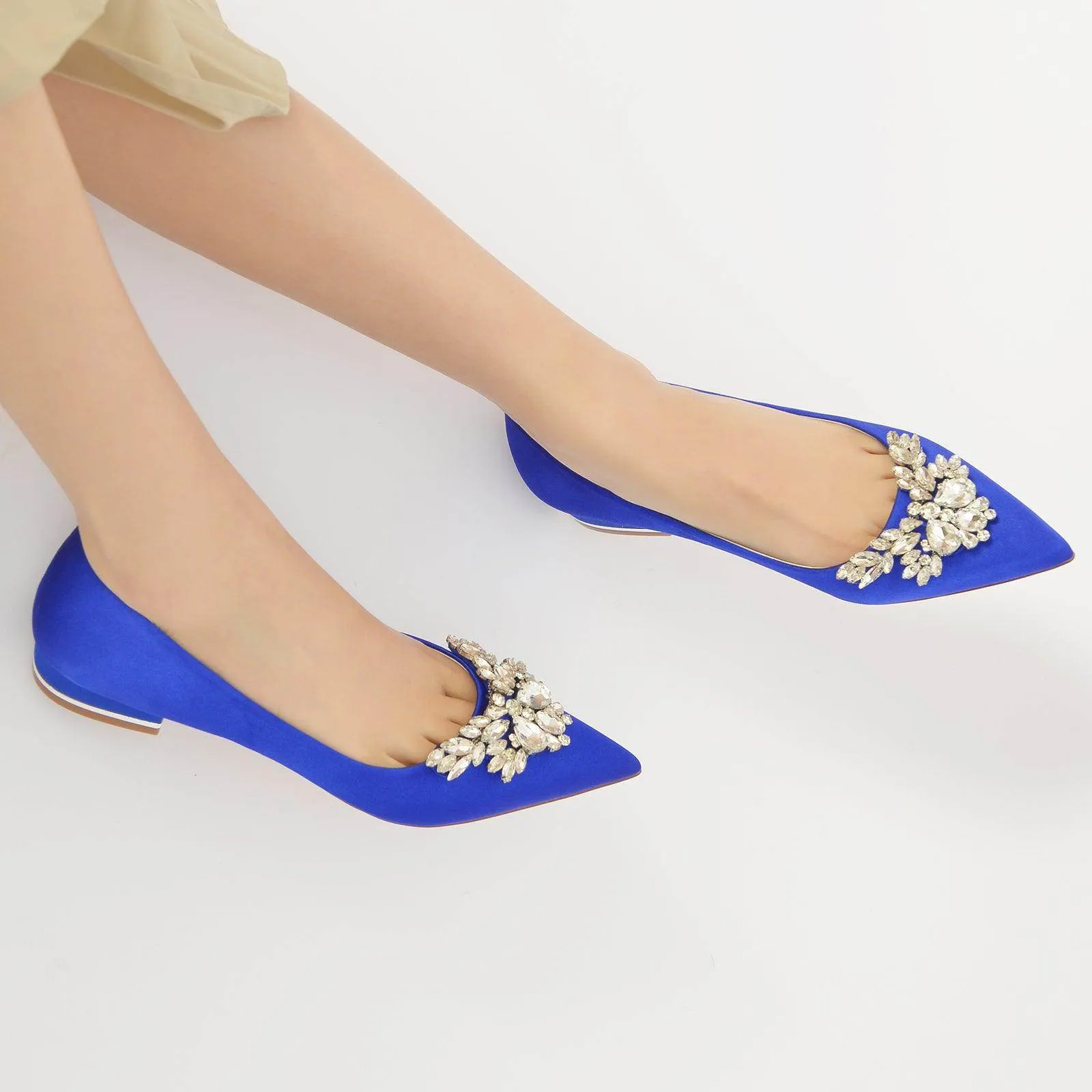 White Satin Pointy Shoes CK0279