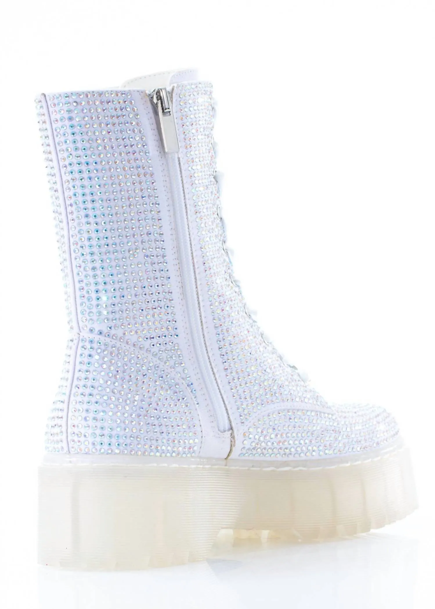 Women's Angel Combat Boot In White