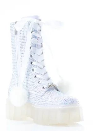 Women's Angel Combat Boot In White