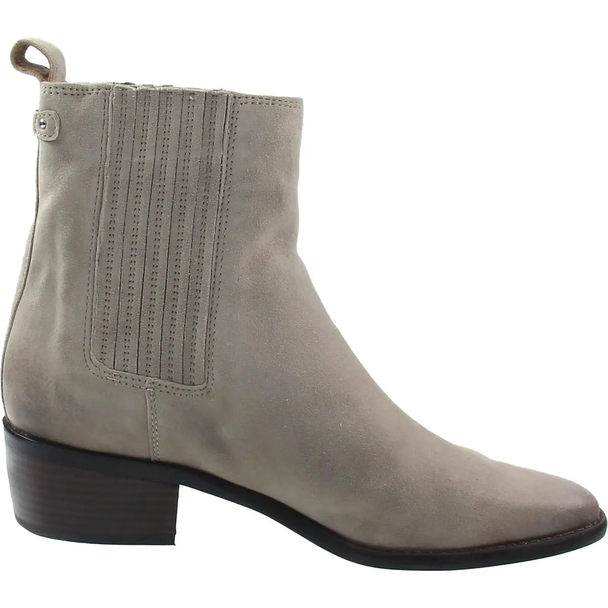 Womens Block Heel Faux Suede Chelsea Boots