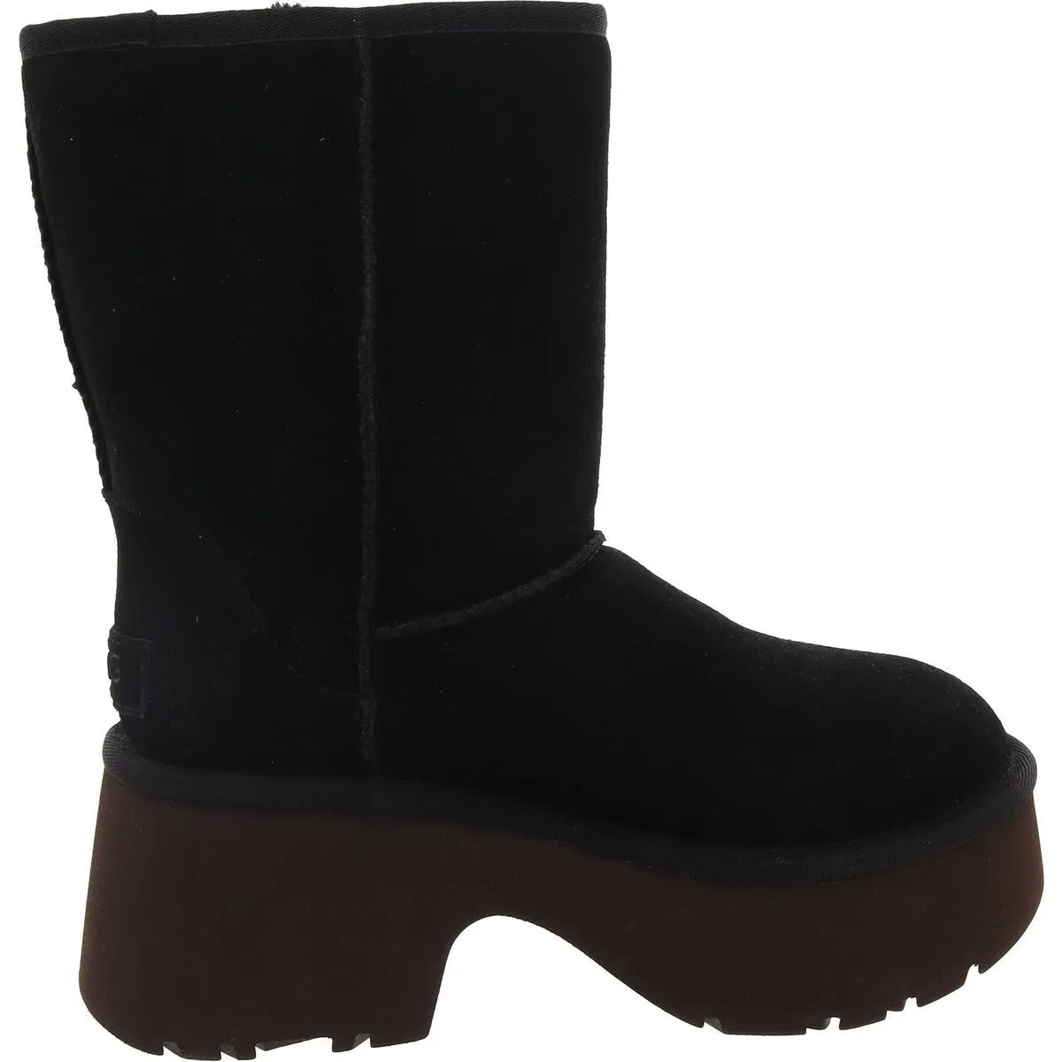 Womens Covered Platform Suede Mid-Calf Boots
