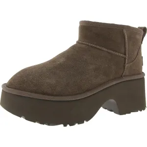 Womens Covered Platform Suede Mid-Calf Boots