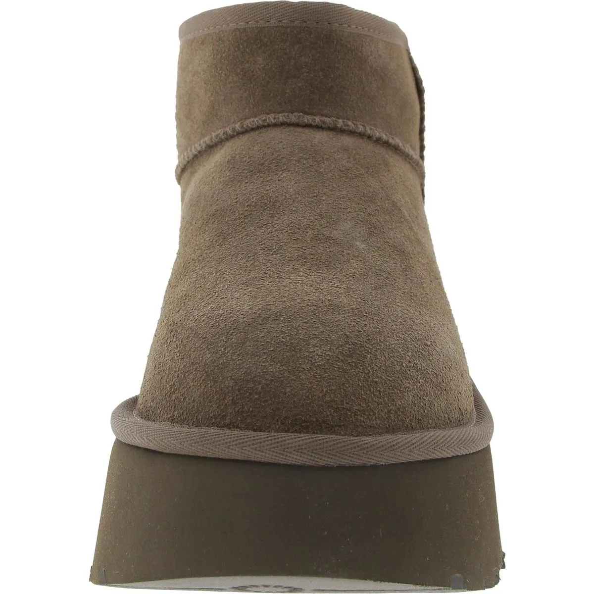Womens Covered Platform Suede Mid-Calf Boots