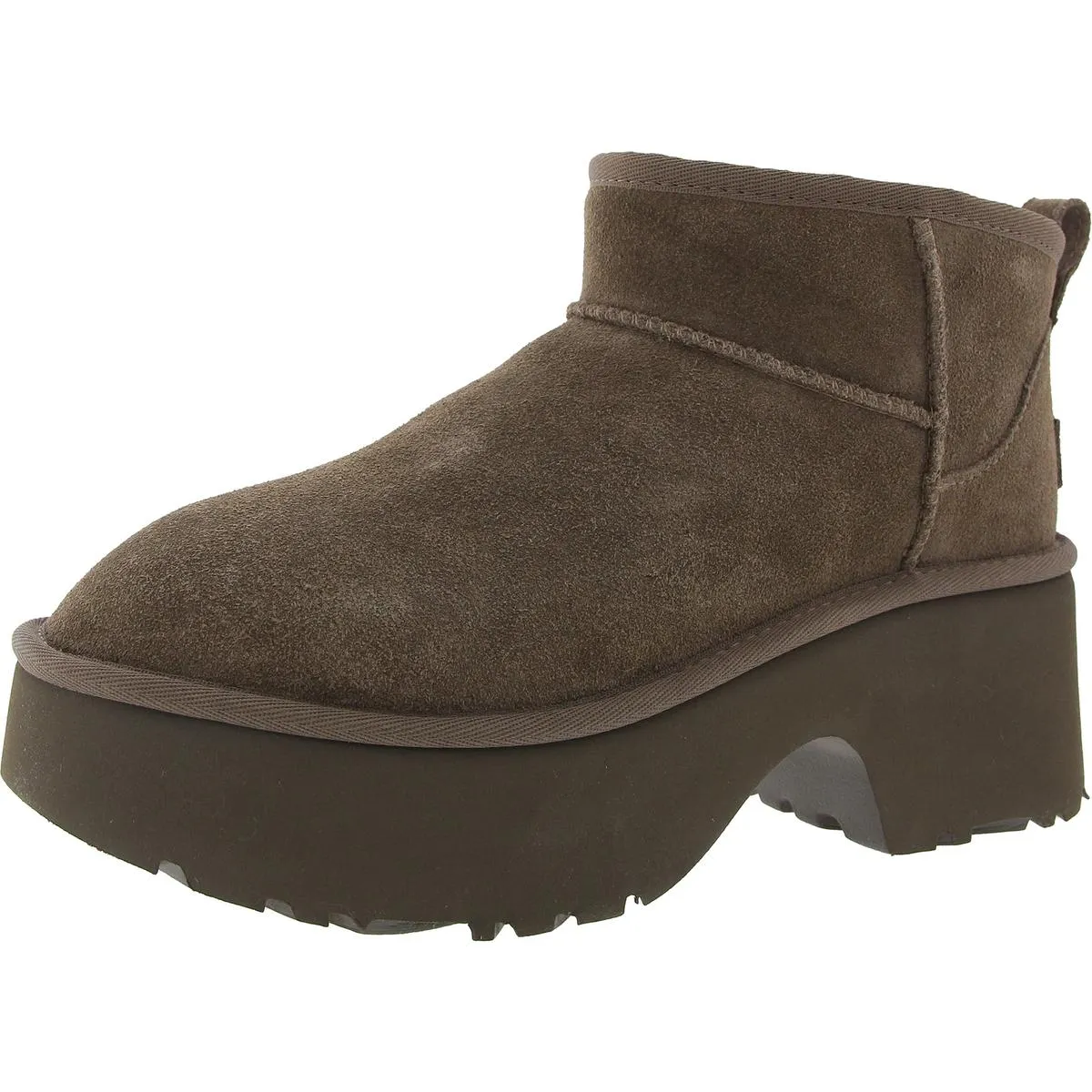 Womens Covered Platform Suede Mid-Calf Boots