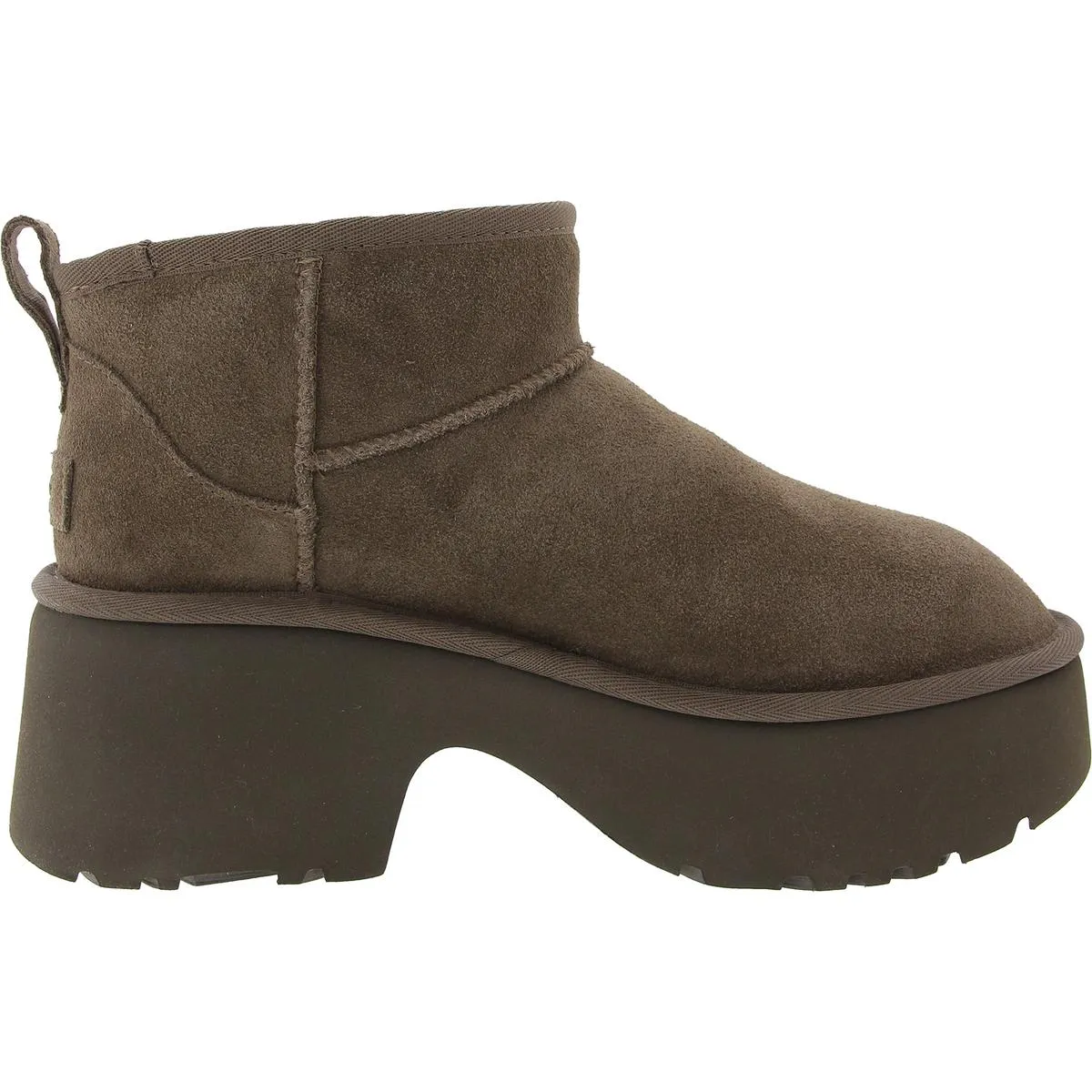 Womens Covered Platform Suede Mid-Calf Boots