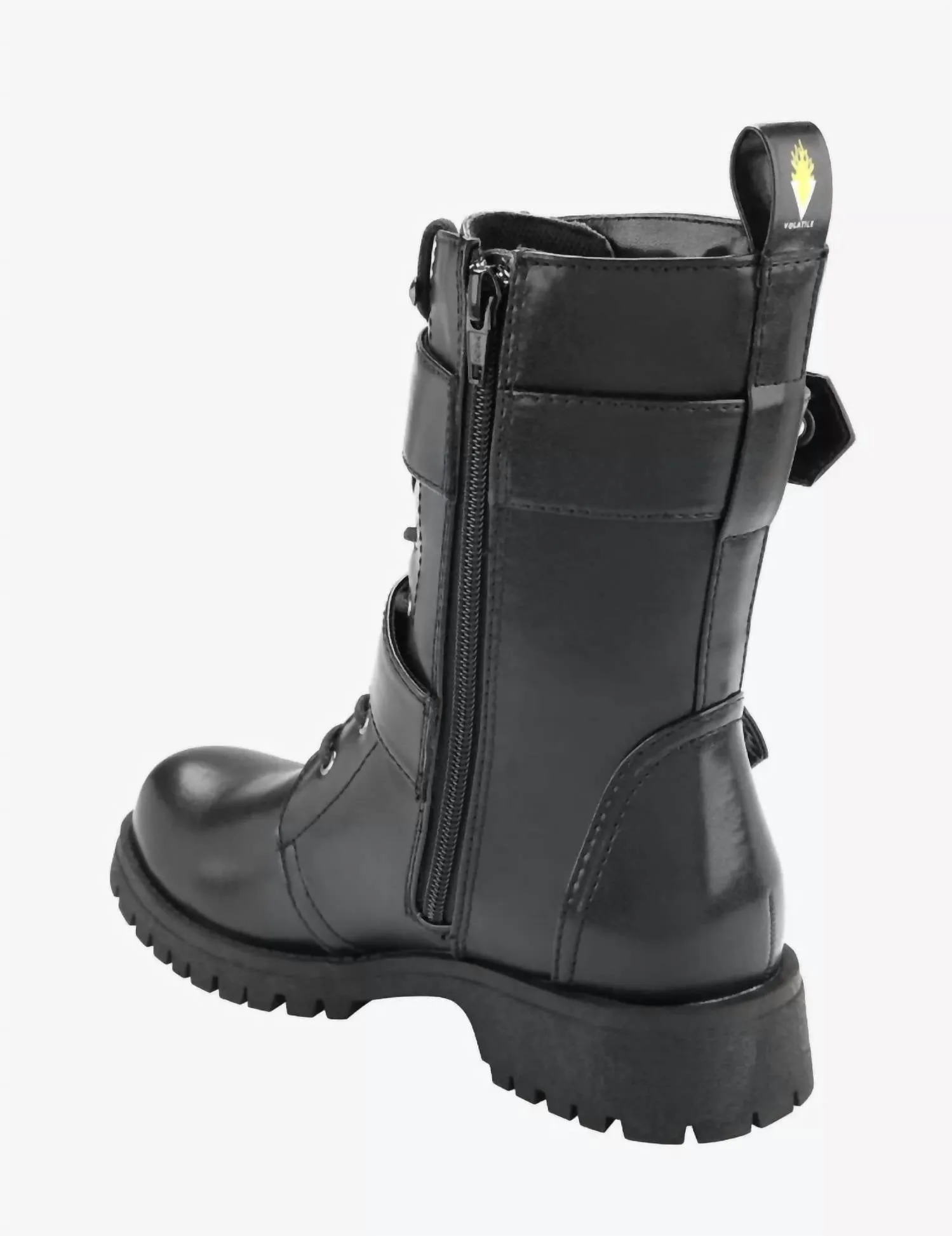 Women's Double Strap Combat Boot In Black
