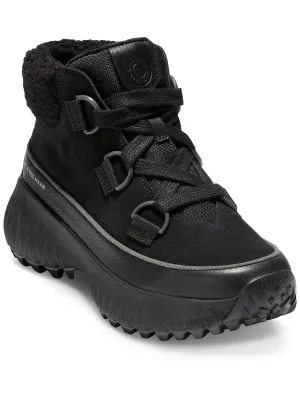 Womens FAUX FUR LACE-UP Hiking Boots
