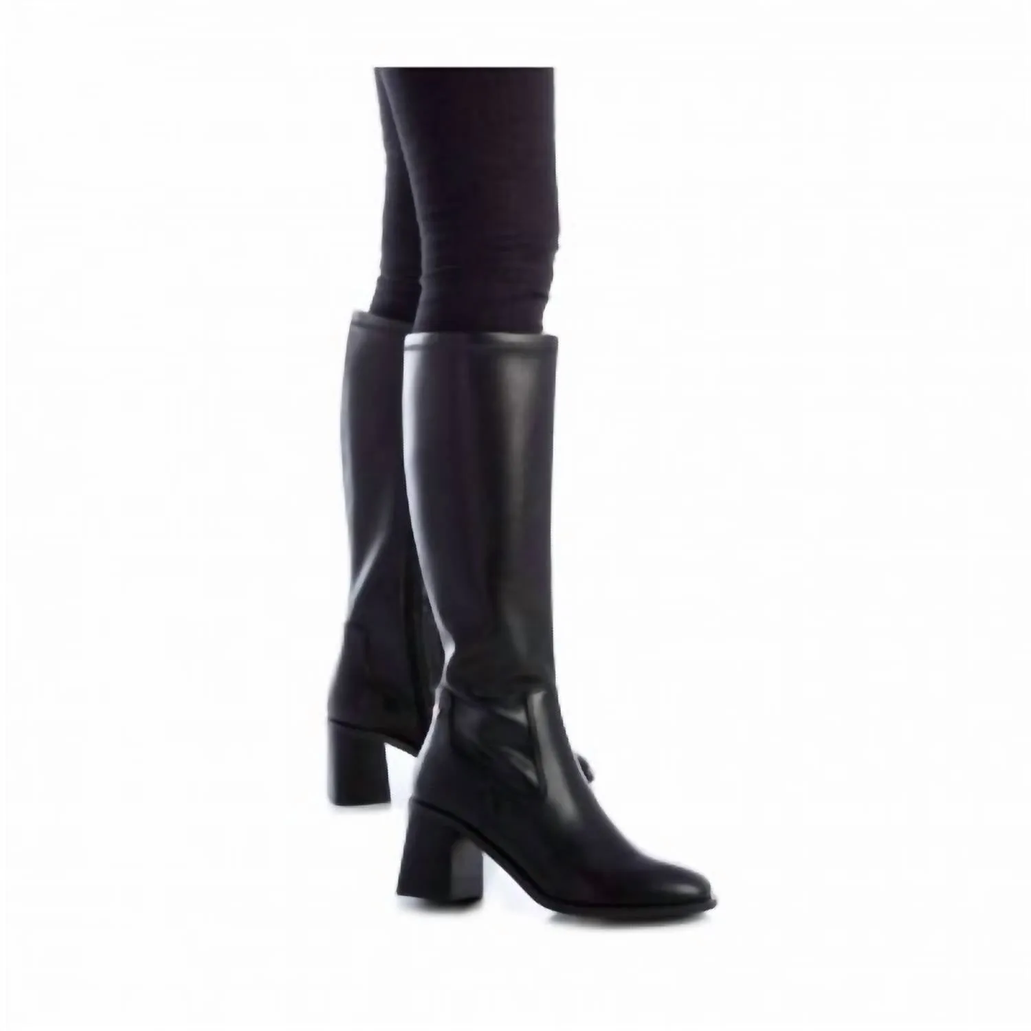 Women's Faux Leather Boots In Black