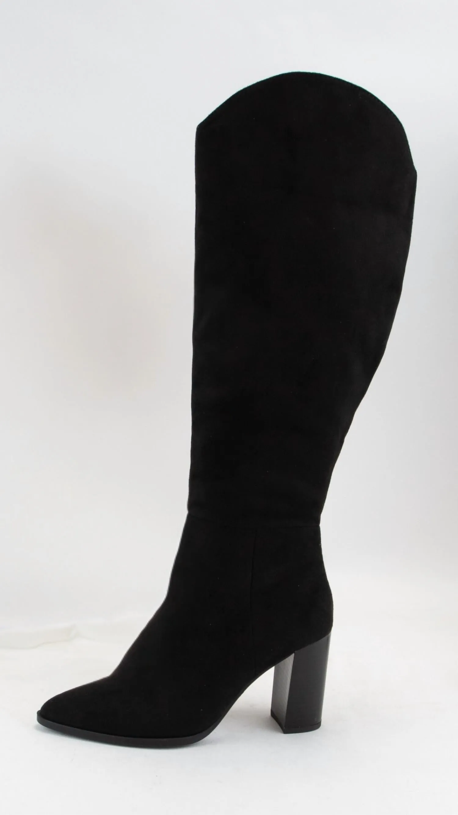Women's Knee High Suede Boot In Black