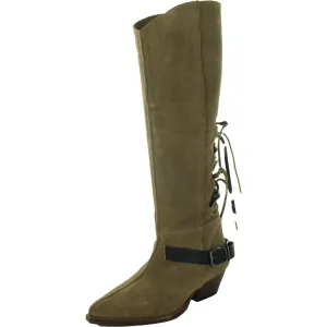 Womens Lace-Up Man Made Knee-High Boots