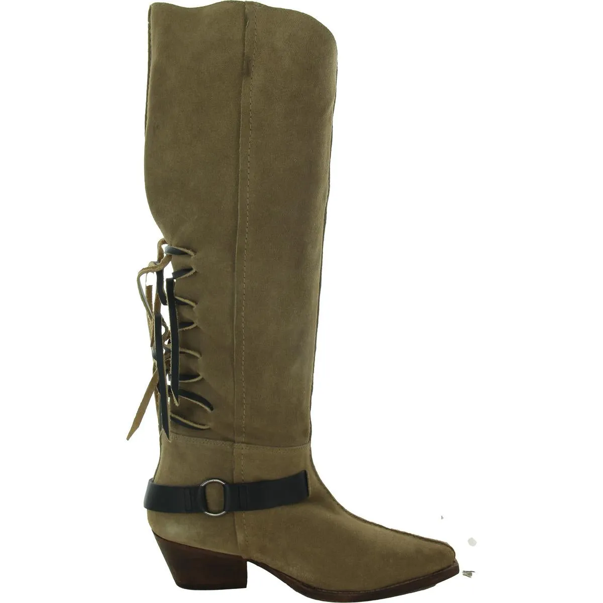 Womens Lace-Up Man Made Knee-High Boots