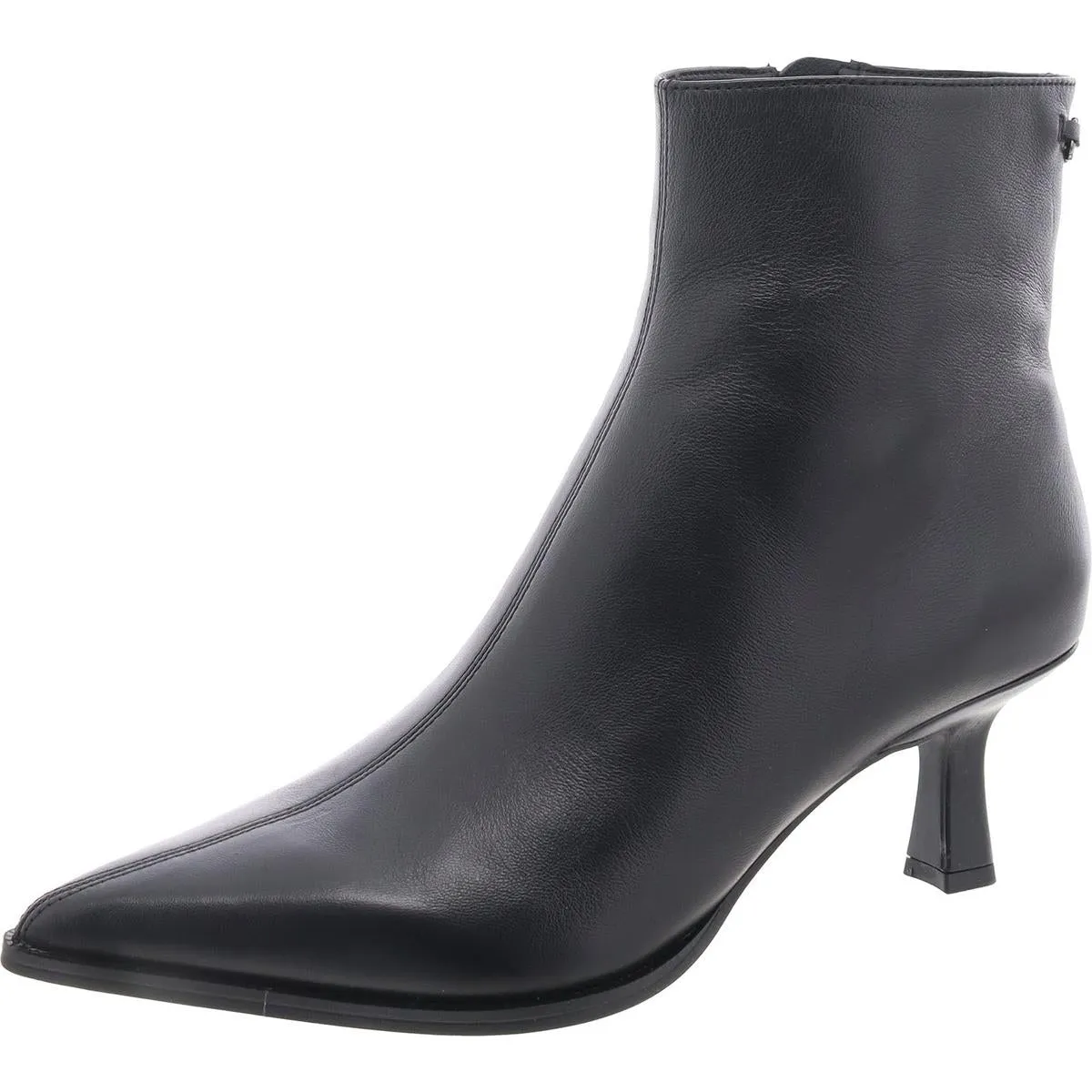 Womens Leather Pointed Toe Ankle Boots