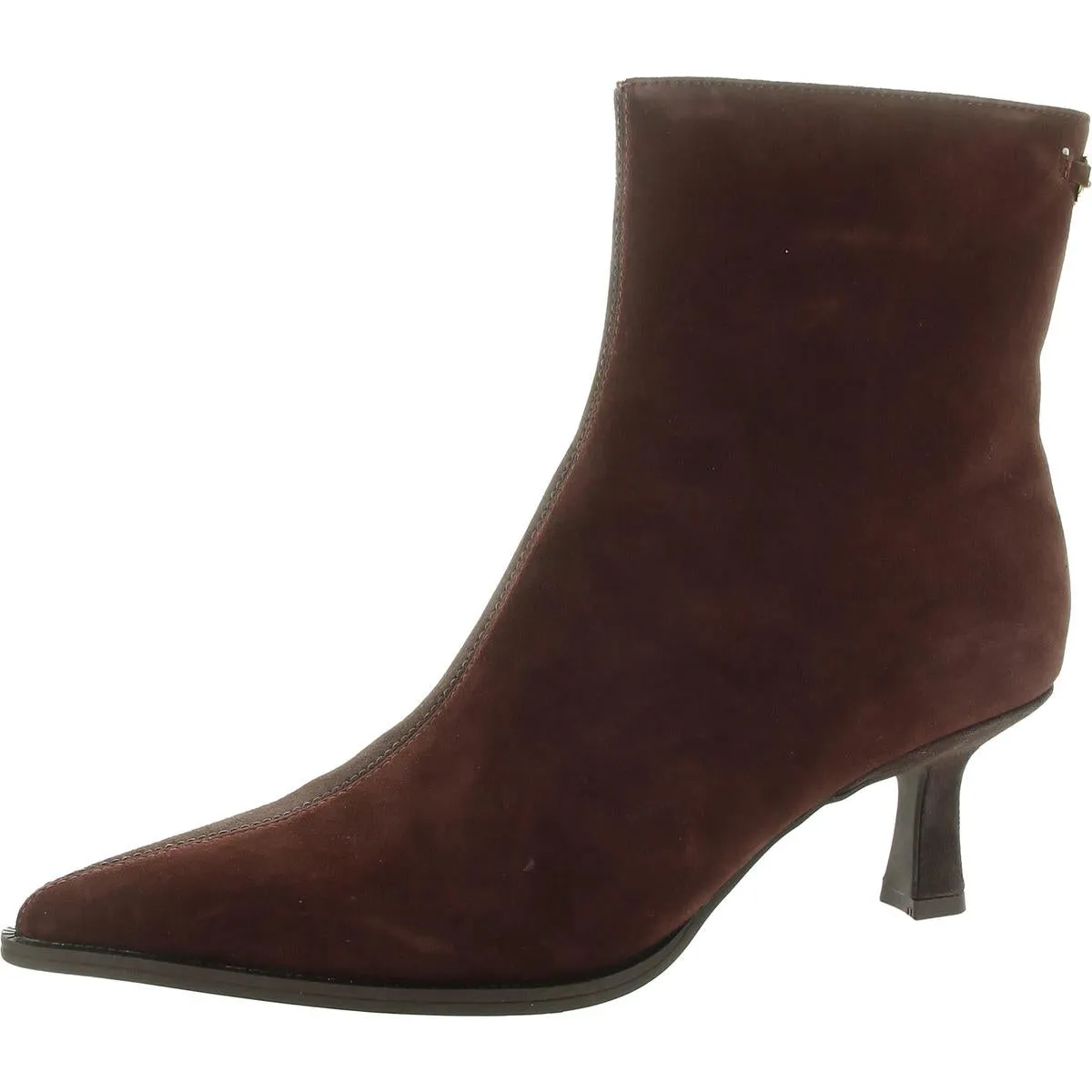 Womens Leather Pointed Toe Ankle Boots