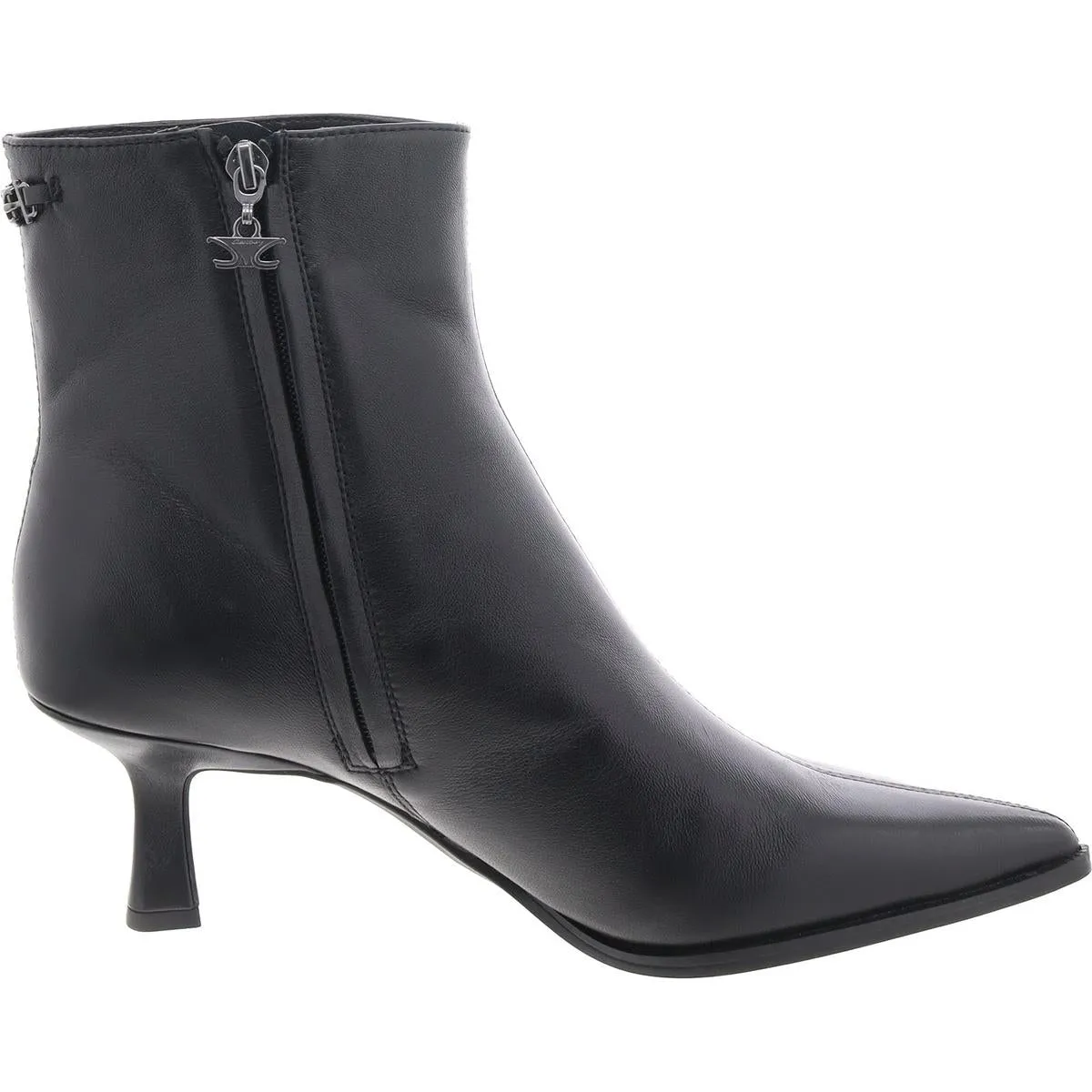 Womens Leather Pointed Toe Ankle Boots