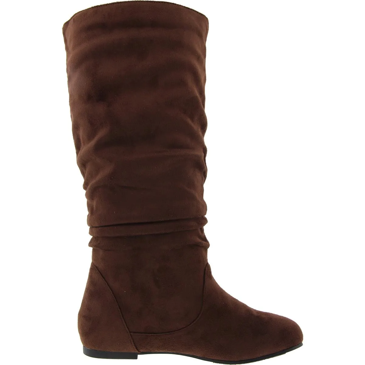 Womens Solid Faux Suede Knee-High Boots