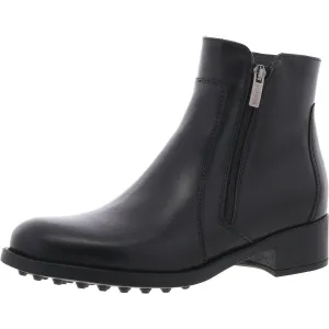 Womens Solid Leather Ankle Boots