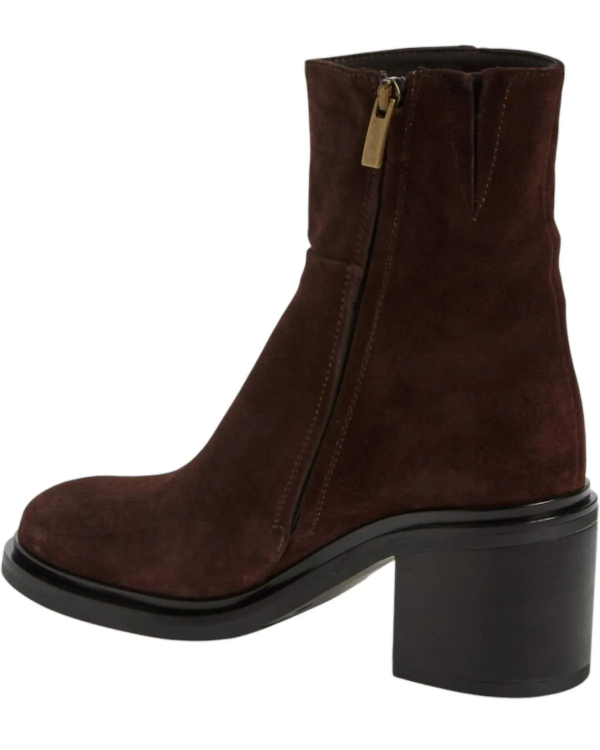 Women's Suede Bootie In Chocolate