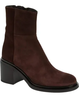 Women's Suede Bootie In Chocolate