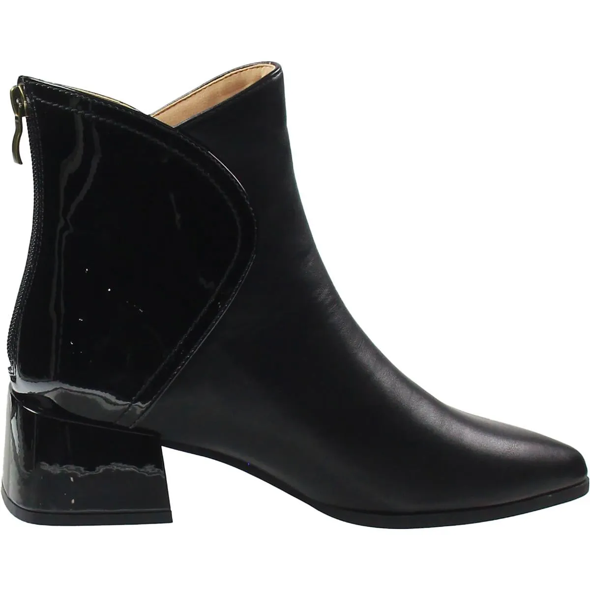 Womens Zipper Faux Leather Booties