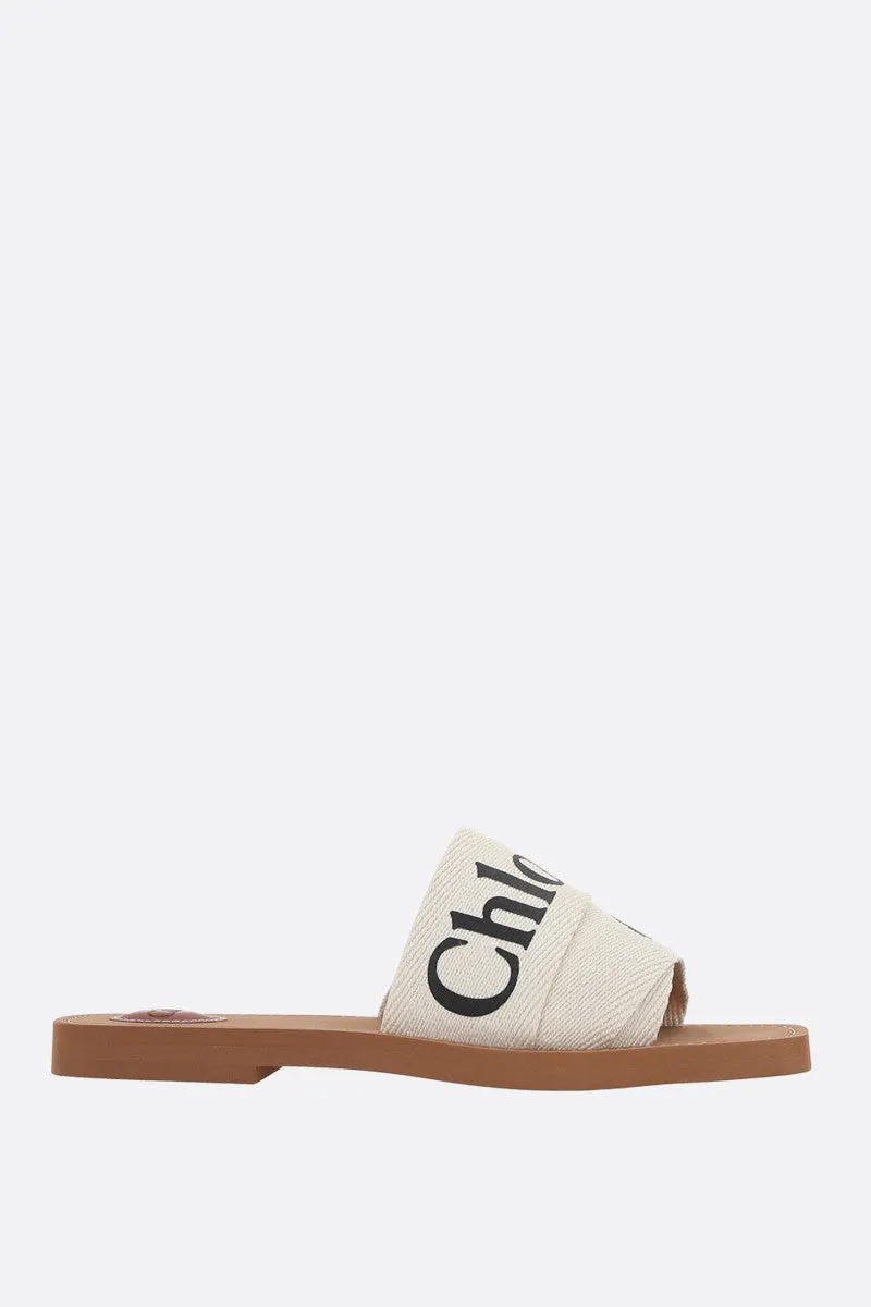 Woody slide sandals in canvas